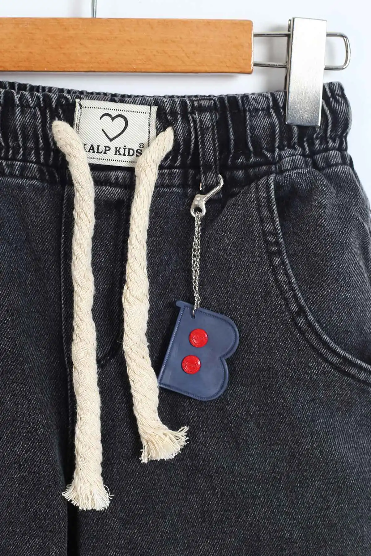Füme (11-15 Yaş)Boyfriend Beli Lastikli Kız Çocuk Kot Pantolon 329748