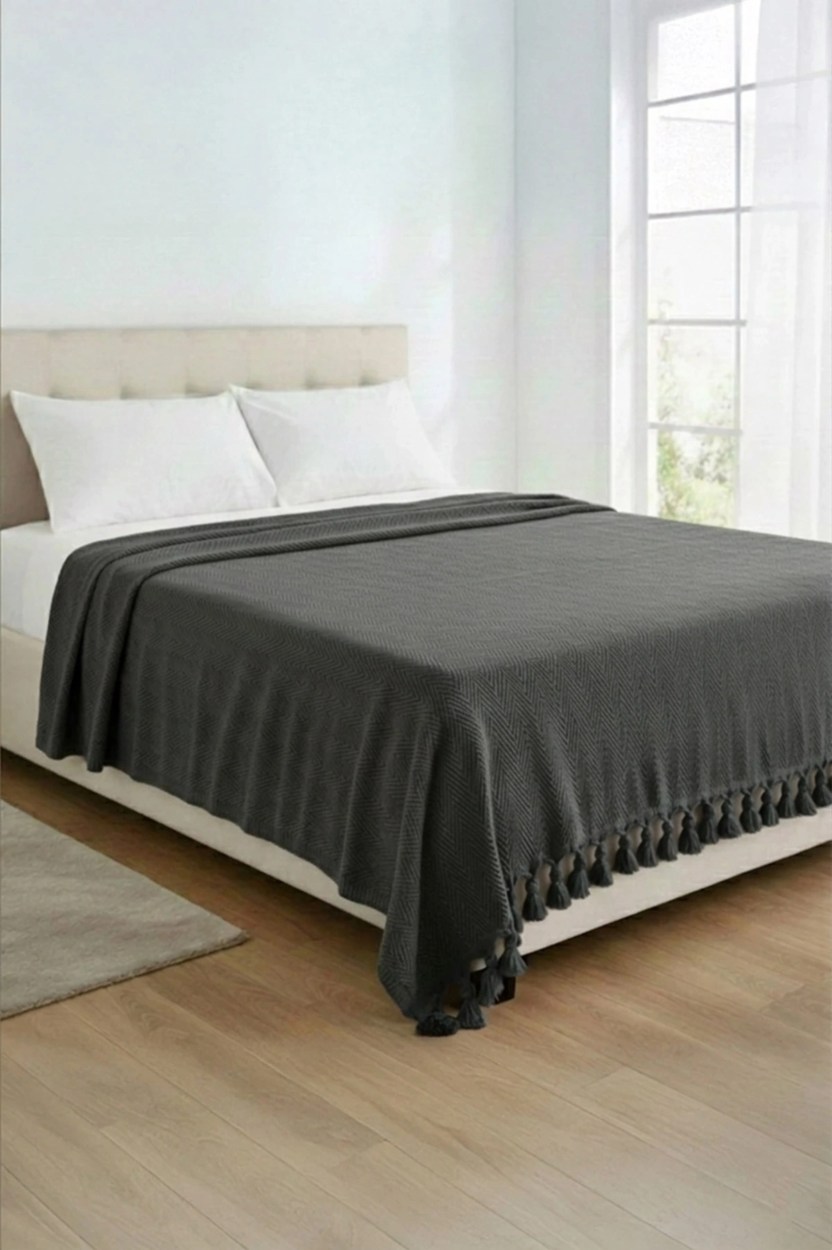 Füme 200x230 Cm Bella Home Çift Kişilik Natural Tek Pike 434770