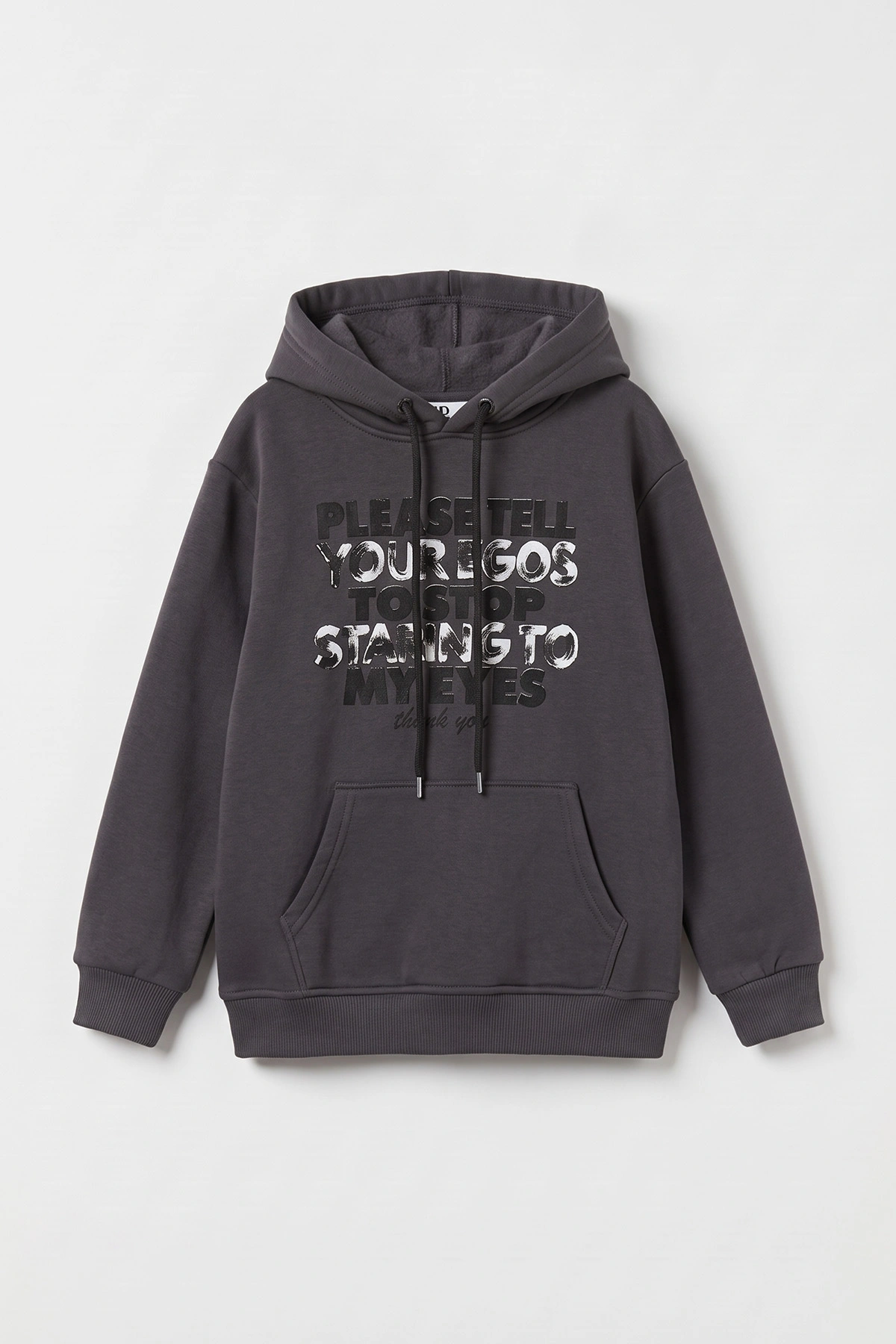 Füme (4-12 Yaş) Baskılı Kapüşonlu ve Kanguru Cepli  3 İp Şardonlu Erkek Çocuk Sweatshirt 496864