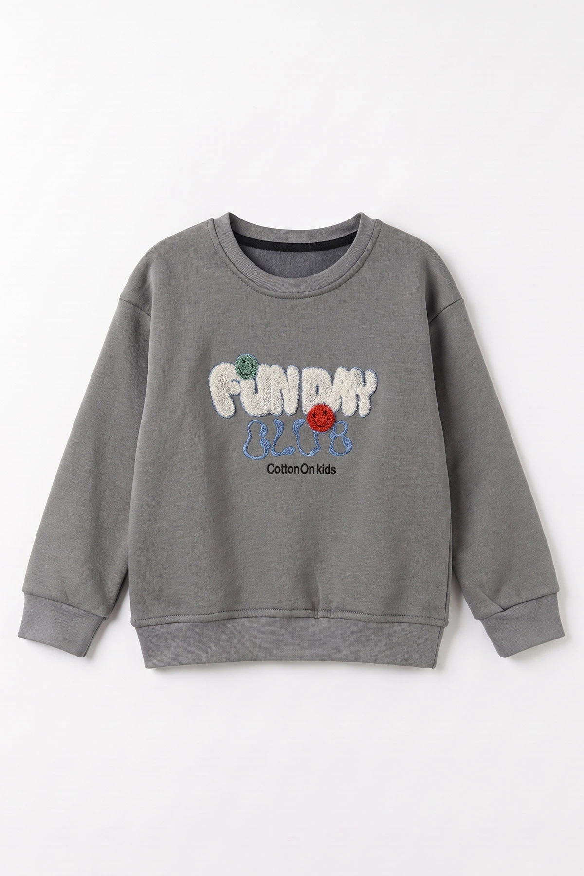 Füme (4-12 Yaş) Süzene Nakışlı İçi Şardonlu Erkek Çocuk Sweatshirt 495867