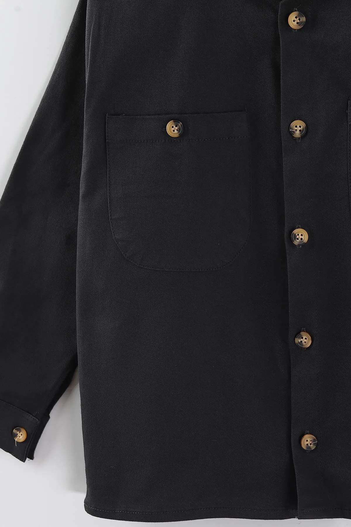 Füme (4-13 Yaş)  Çift Cepli Oversize Kalıp Erkek Çocuk Gabardin Gömlek 442189