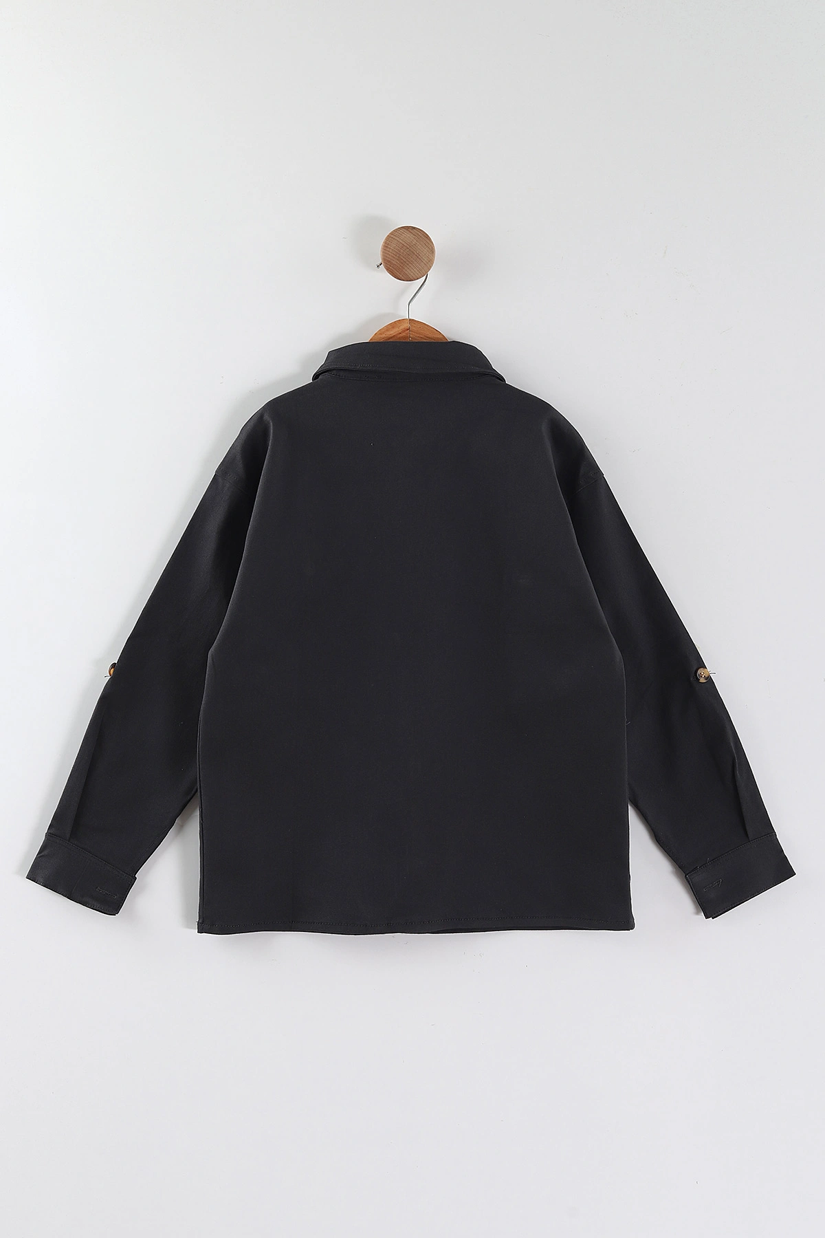 Füme (4-13 Yaş)  Çift Cepli Oversize Kalıp Erkek Çocuk Gabardin Gömlek 442189