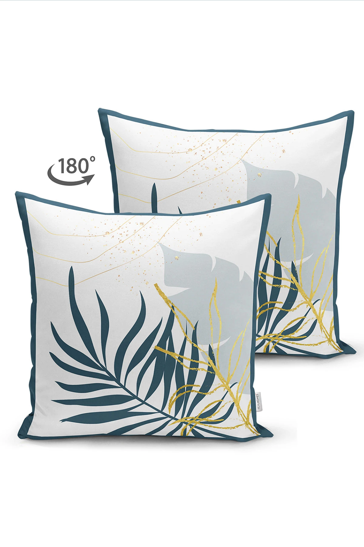 Mavi 43x43 Dijital Baskılı Fermuarlı Modern Kırlent Kılıfı 273822