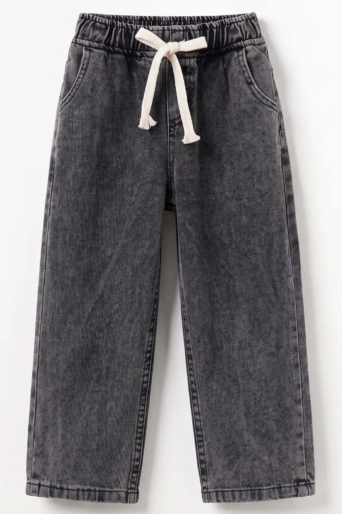 Füme (5-12 Yaş) Baggy  Belden Bağlamalı Erkek  Çocuk Kot Pantolon 490864