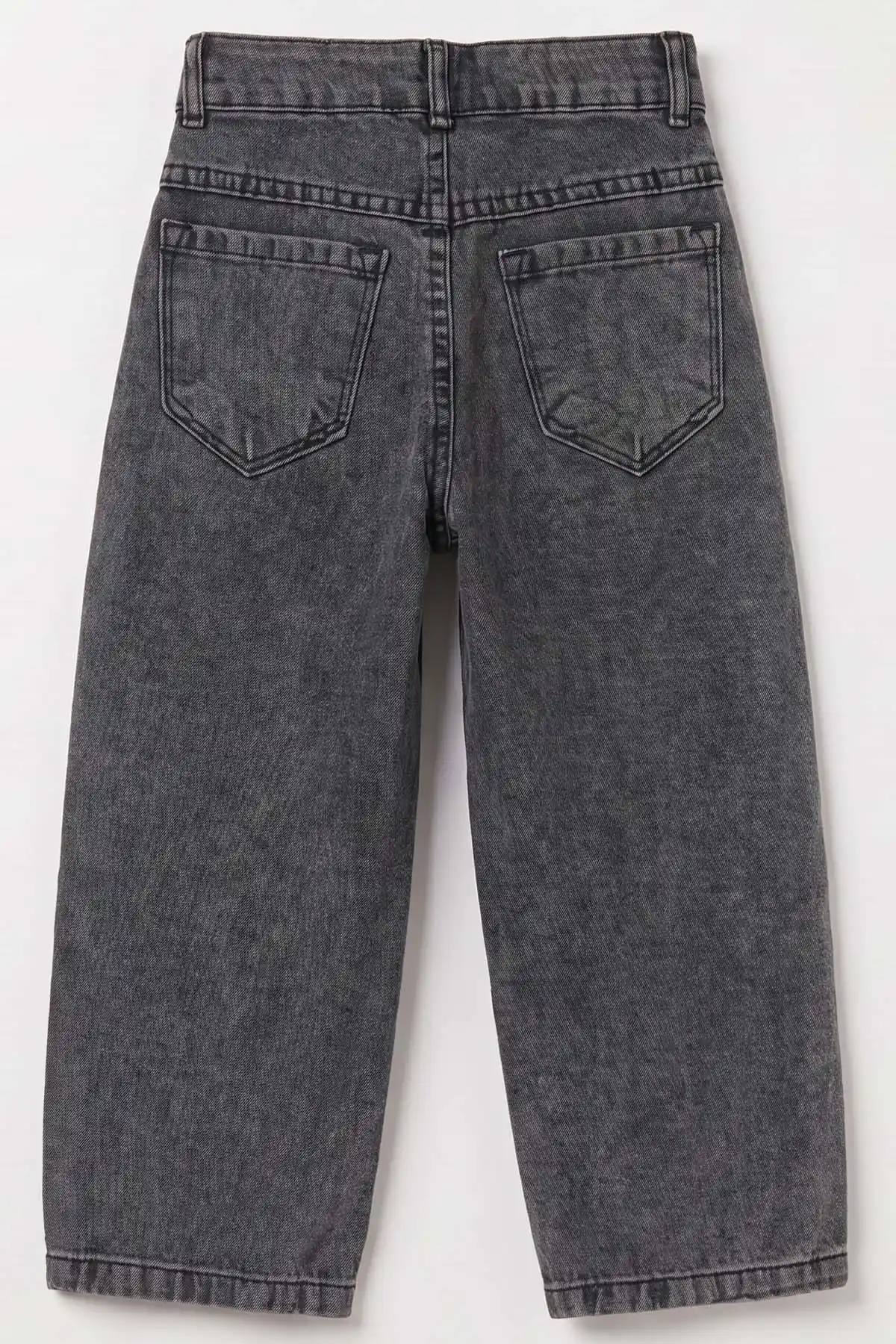 Füme (5-12 Yaş) Pensli Baggy Erkek Çocuk Kot Pantolon 490869