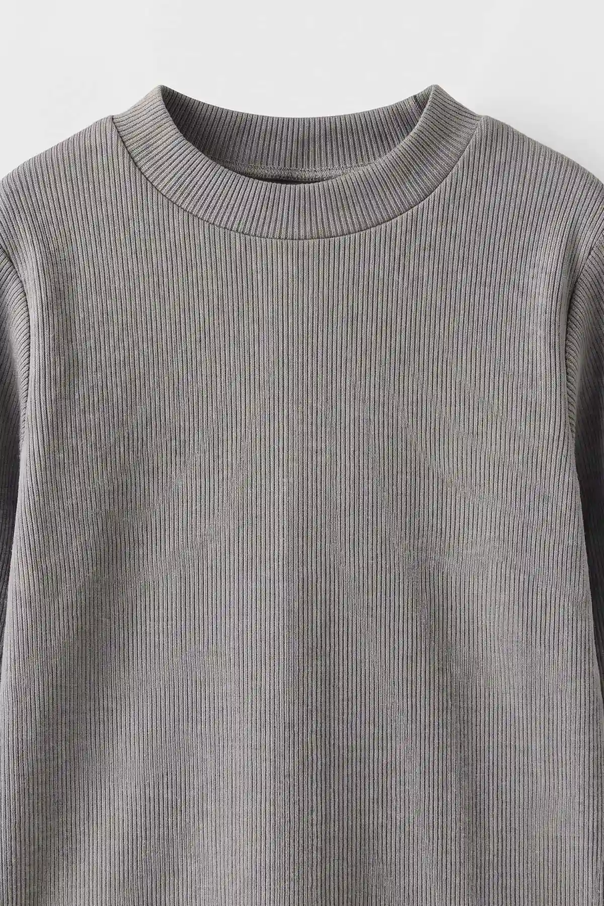 Füme (5-12 Yaş) Yarım Balıkçı Yaka Kaşkorse Çocuk Body Sweatshirt 495519