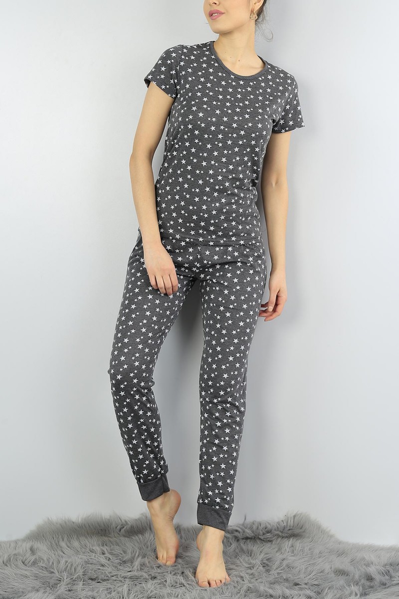 Füme Baskılı Bayan Pijama Takımı 54880