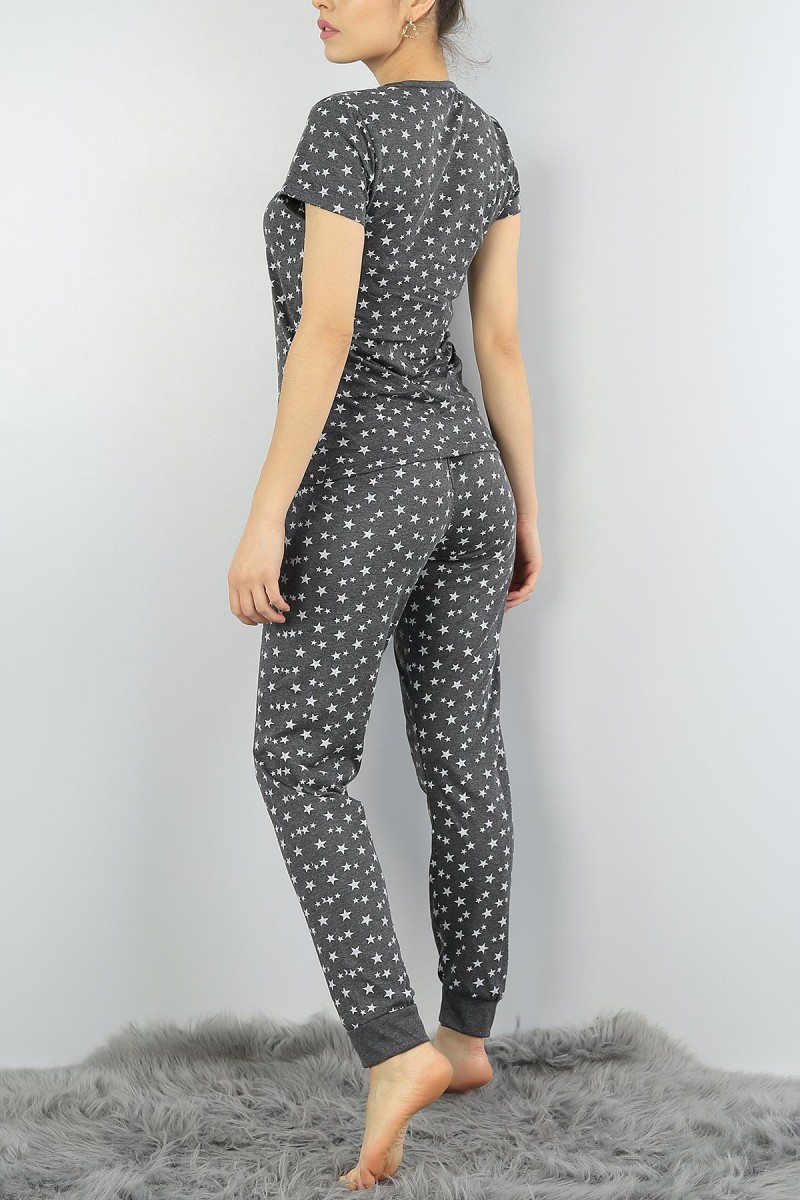 Füme Baskılı Bayan Pijama Takımı 54880