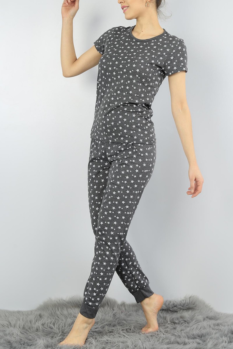 Füme Baskılı Bayan Pijama Takımı 54880