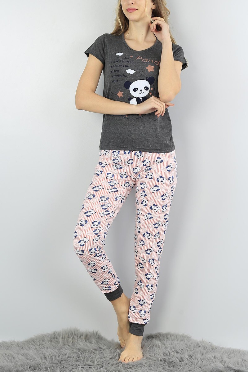 Füme Baskılı Bayan Pijama Takımı 54919