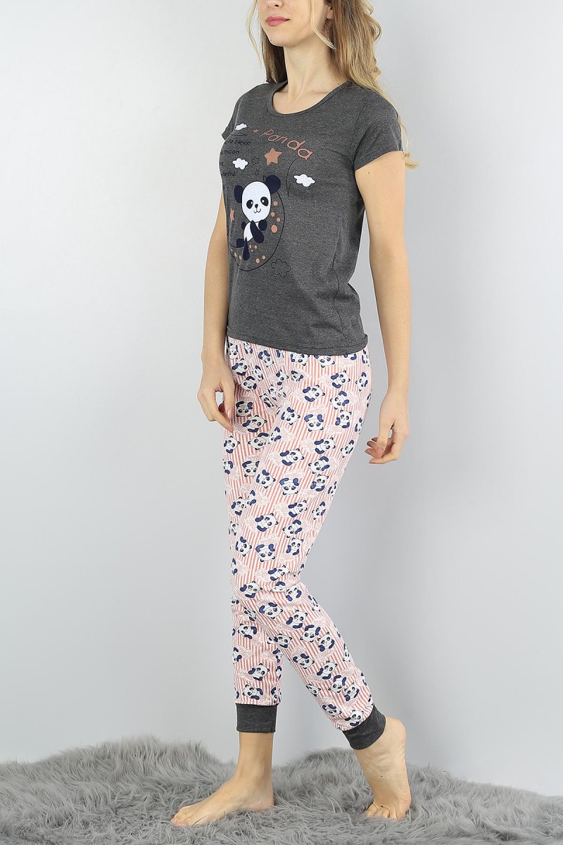 Füme Baskılı Bayan Pijama Takımı 54919