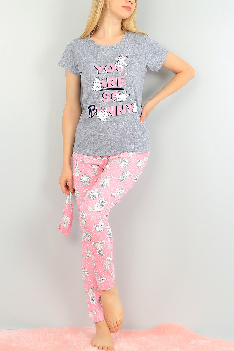 Füme Baskılı Bayan Pijama Takımı 73478