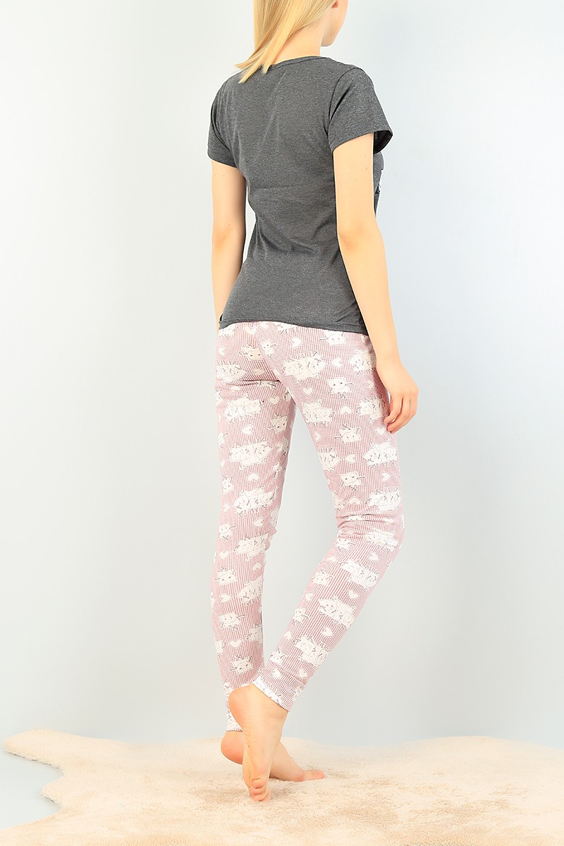 Füme Baskılı Bayan Pijama Takımı 73487