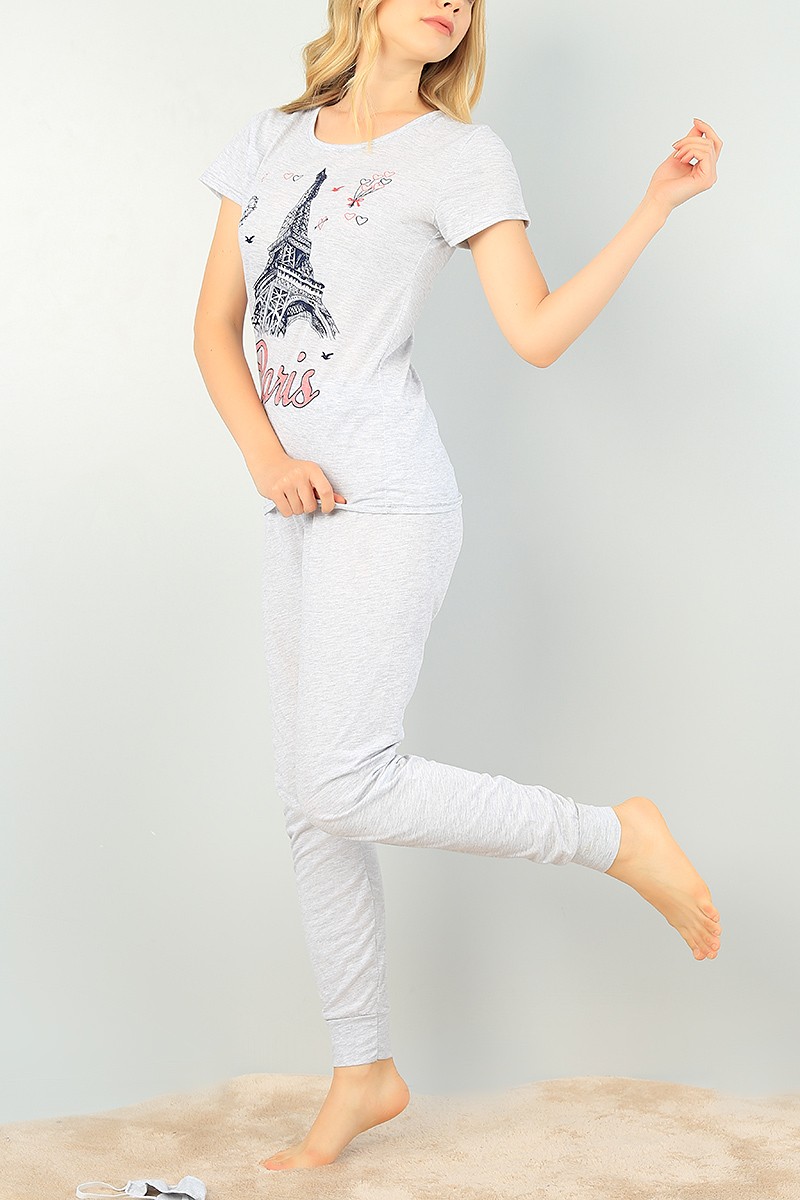 Füme Baskılı Bayan Pijama Takımı 73495