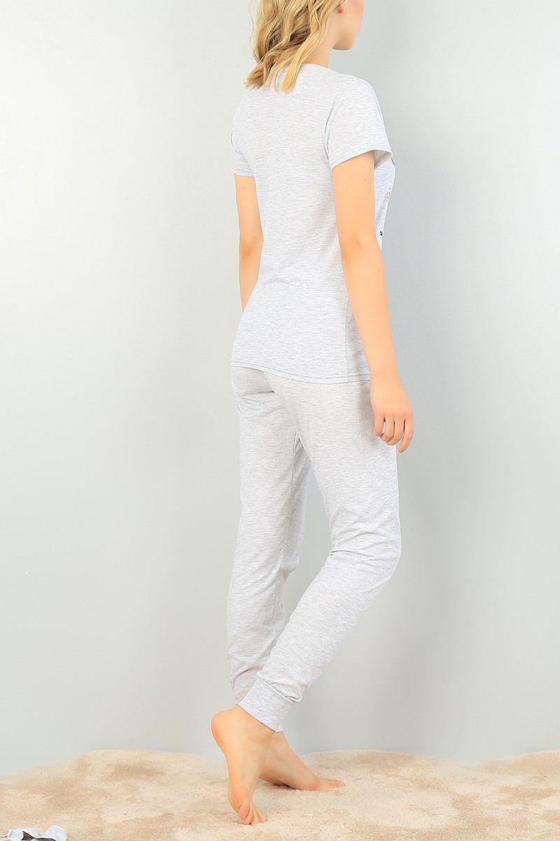 Füme Baskılı Bayan Pijama Takımı 73495