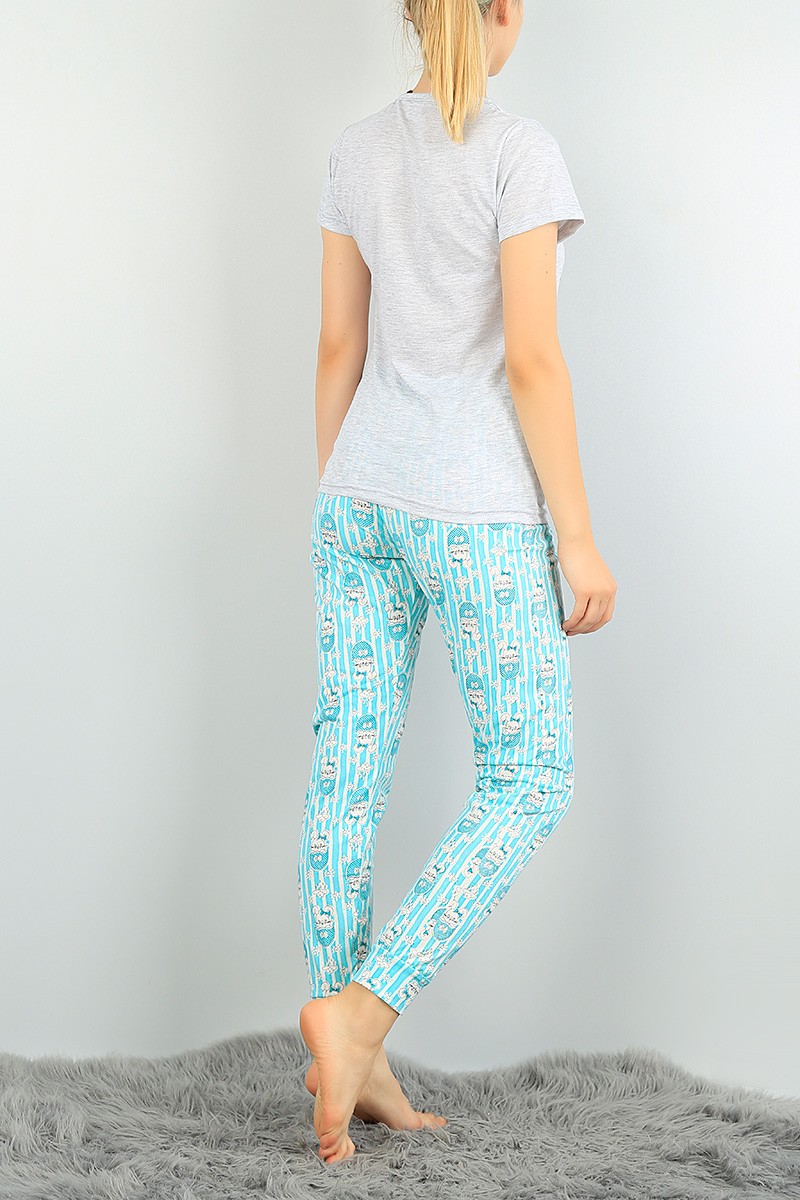 Füme Baskılı Bayan Pijama Takımı 73505