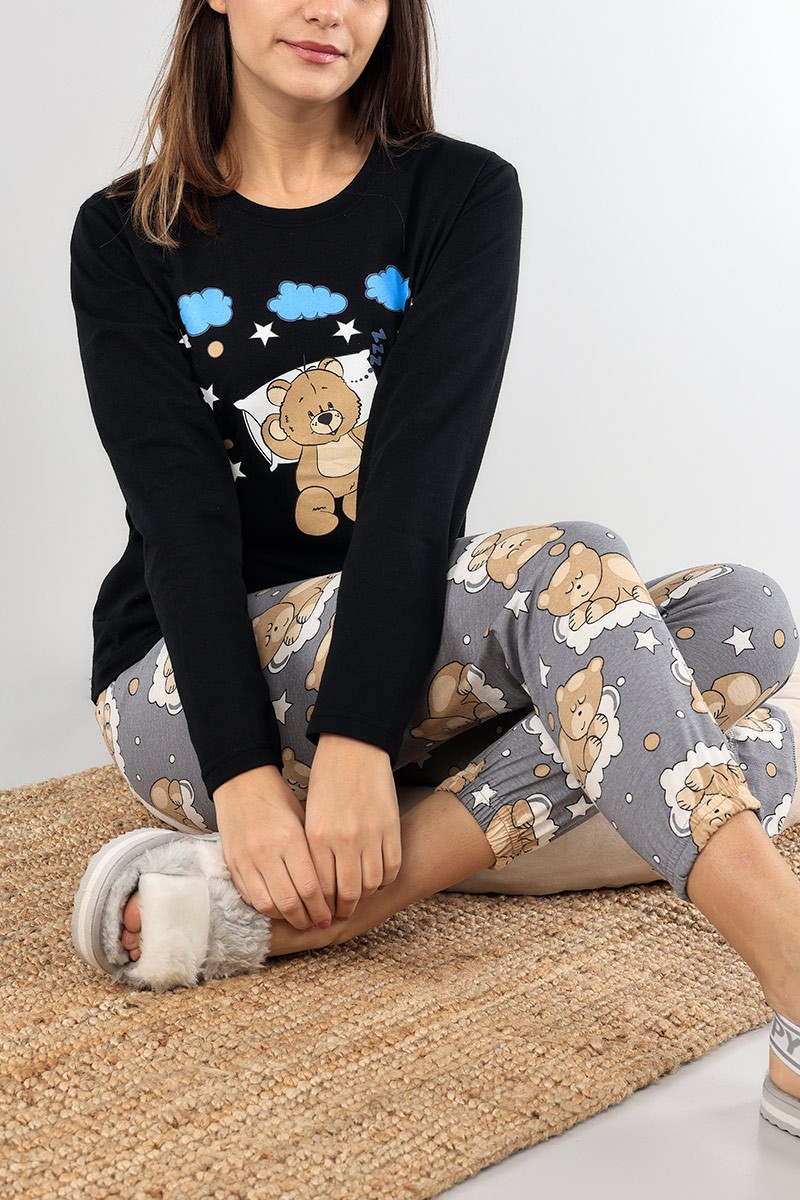 Füme Baskılı Bayan Pijama Takımı 89391