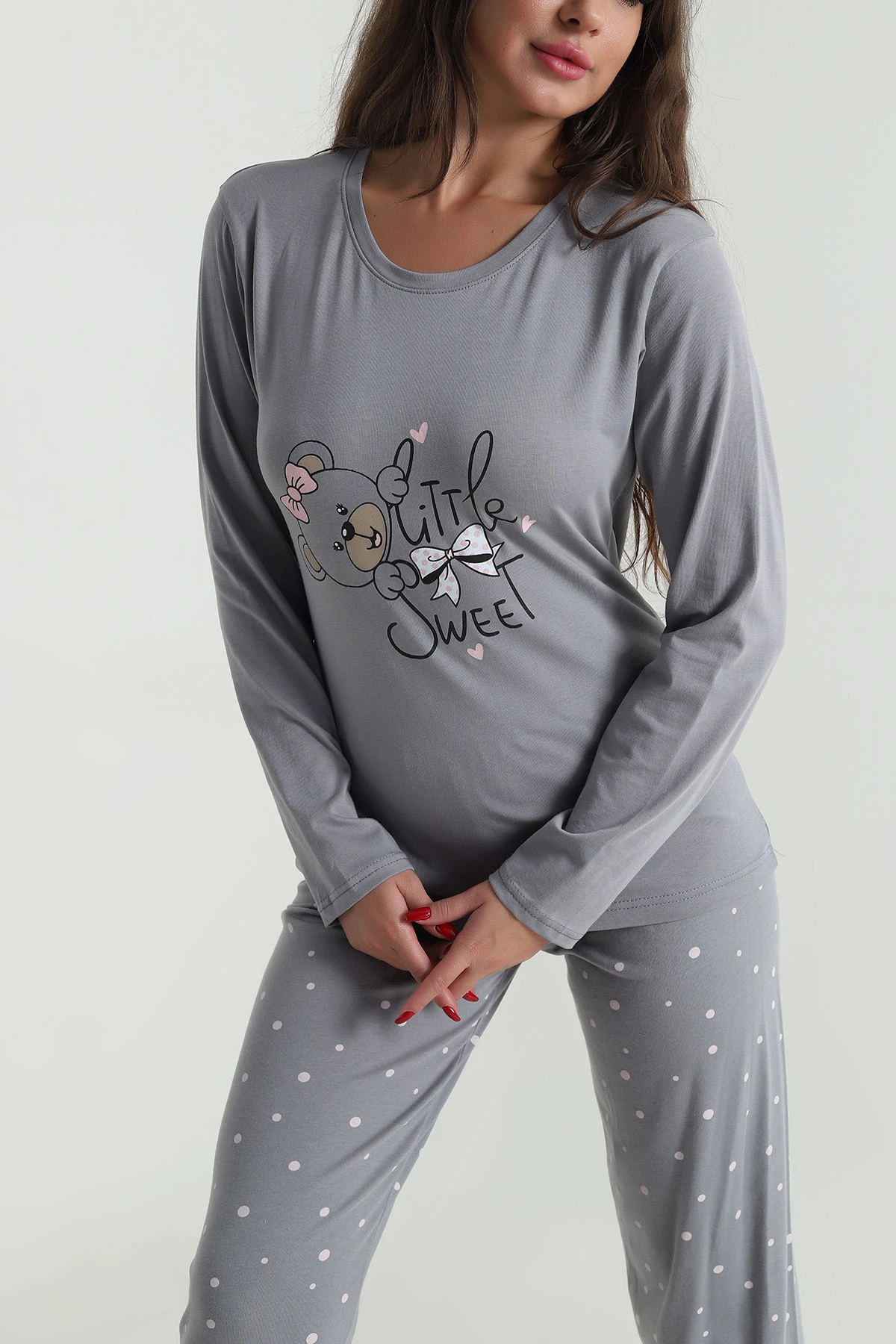 Füme Baskılı Kadın Pijama Takımı 488224