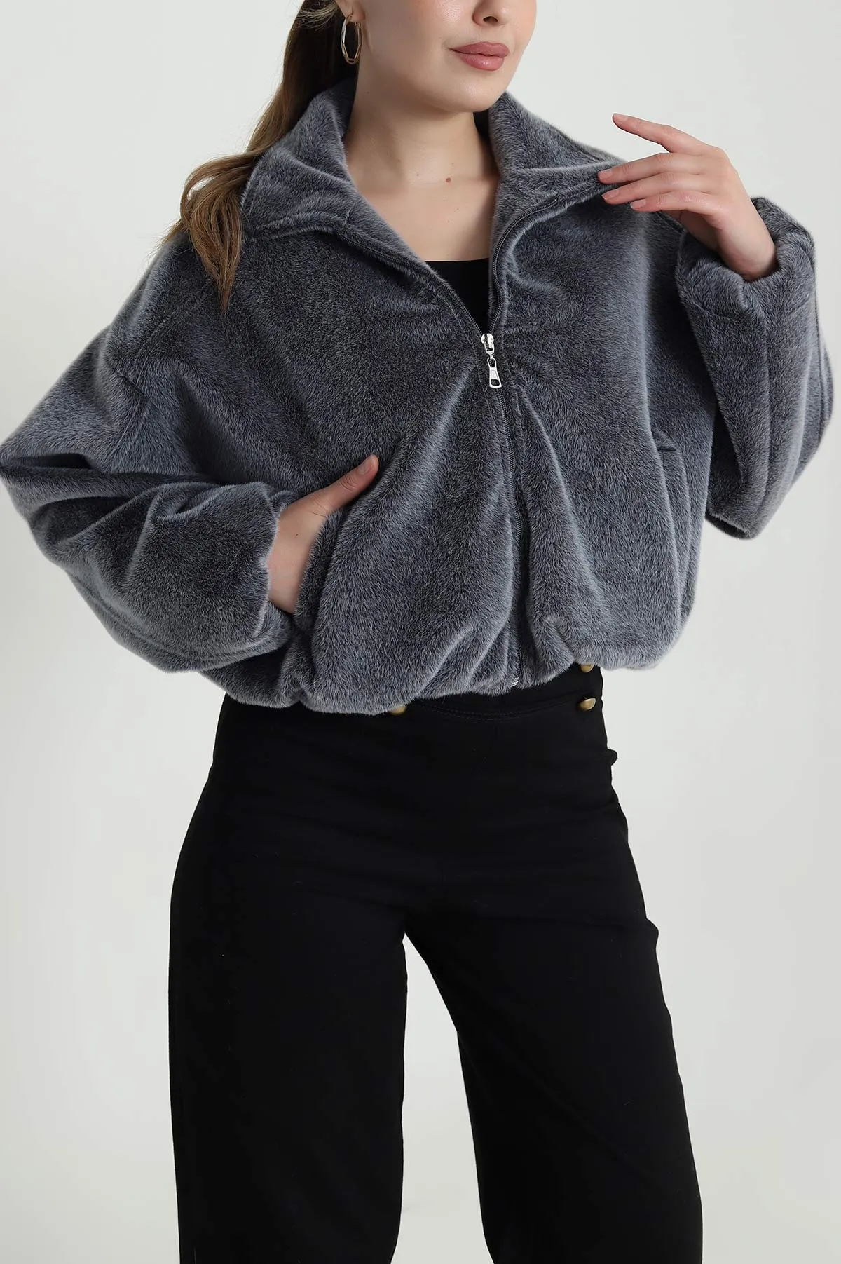 Füme Bassic Bomber Fox Kadın Mont 484228