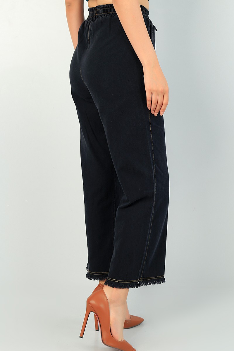 Füme Beli Lastikli Bayan Tensel Kot Pantolon 72189
