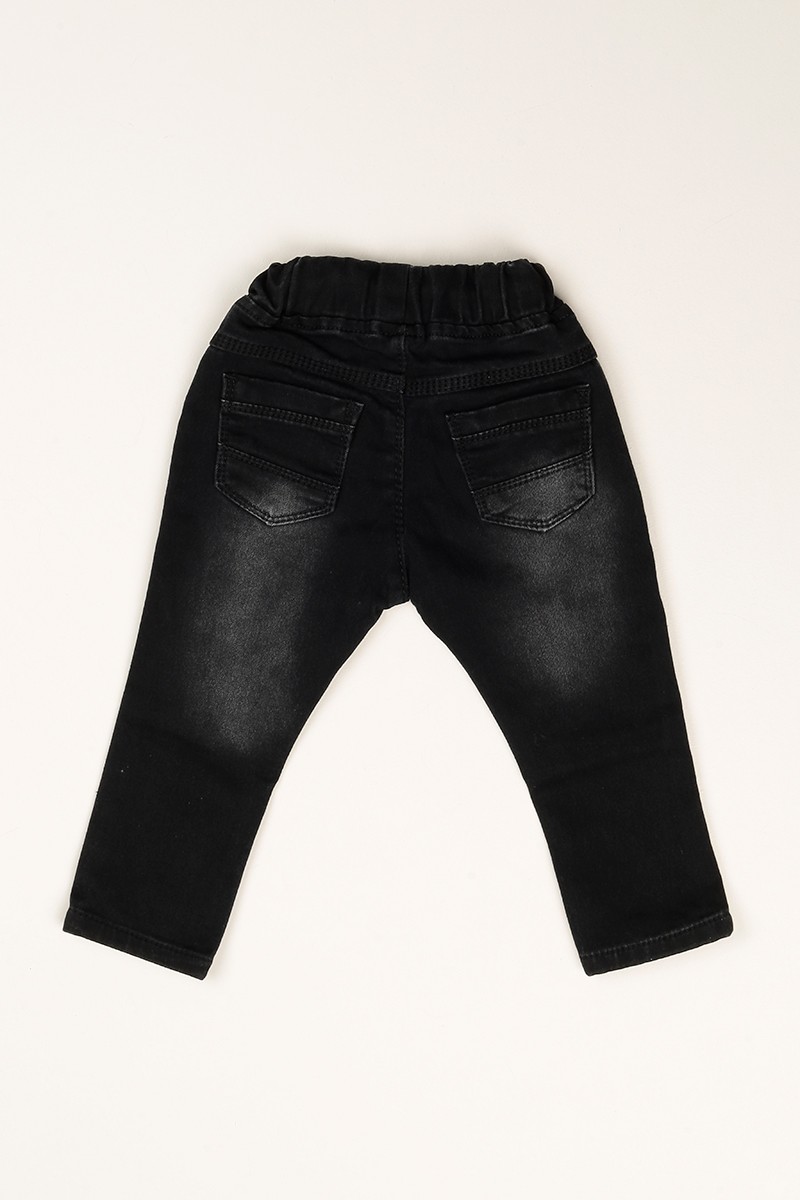 Füme Beli Lastikli Erkek Çocuk Kot Pantolon 77638
