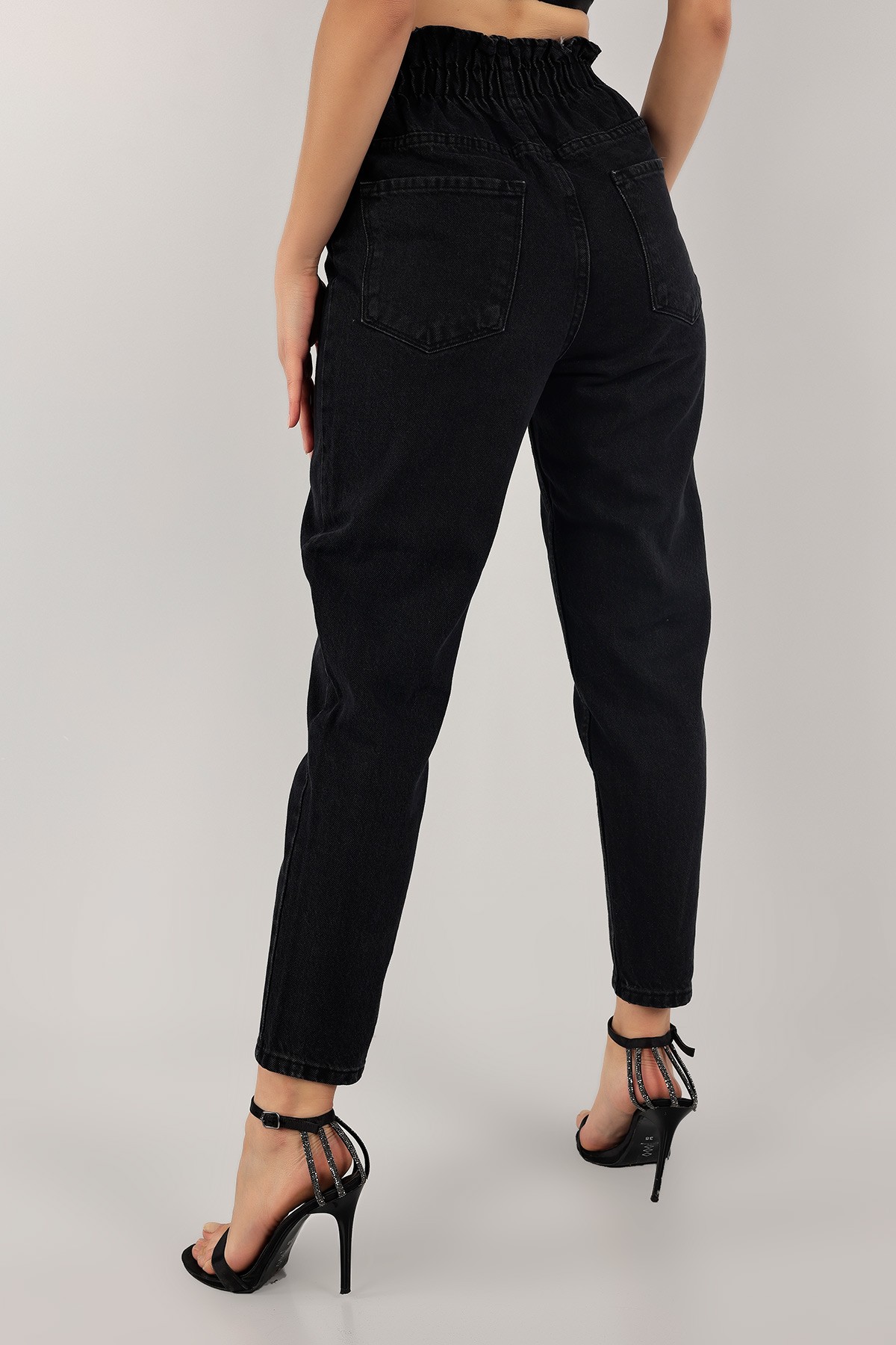 Füme Beli Lastikli Mom Kot Pantolon 133238