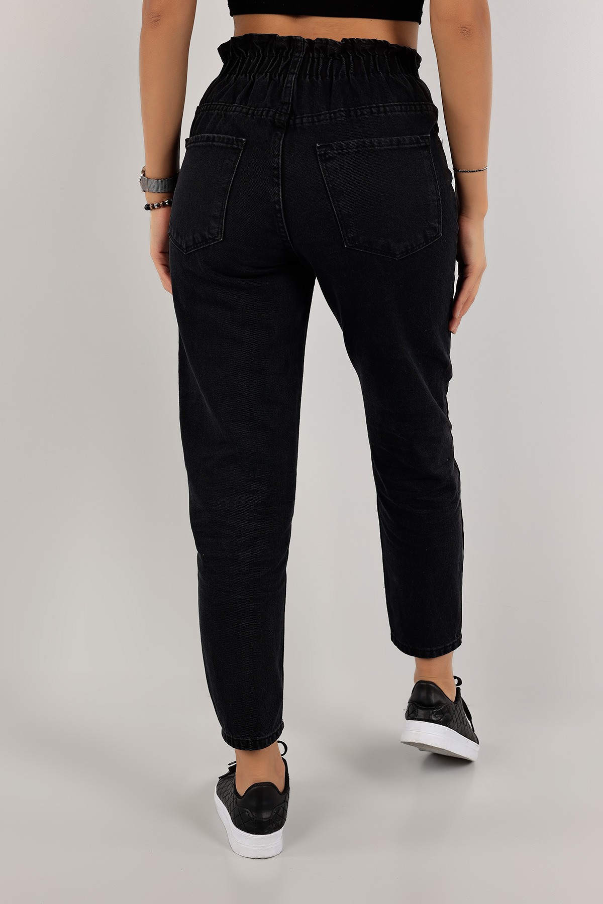 Füme Beli Lastikli Mom Kot Pantolon 134627