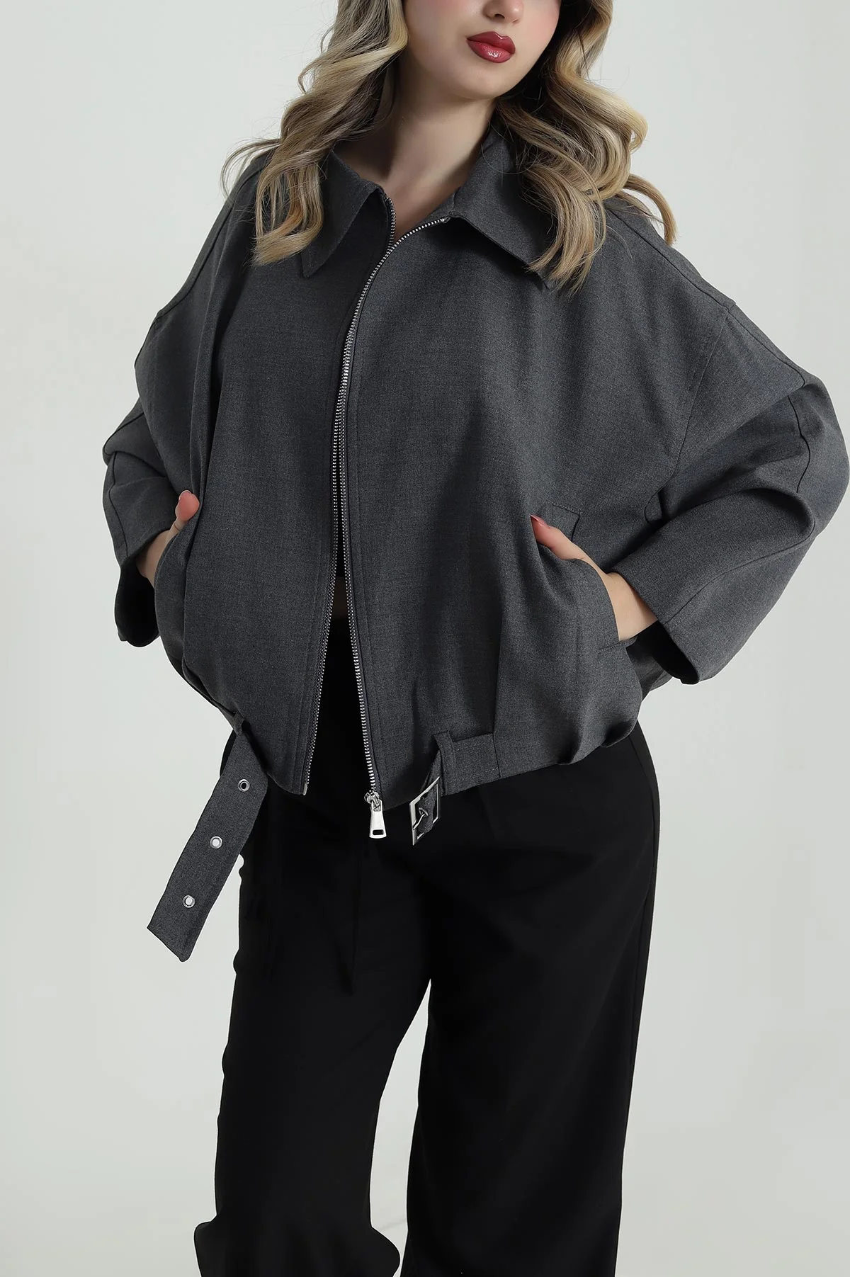 Füme Bezayağı Kadın Bomber Mont 485907
