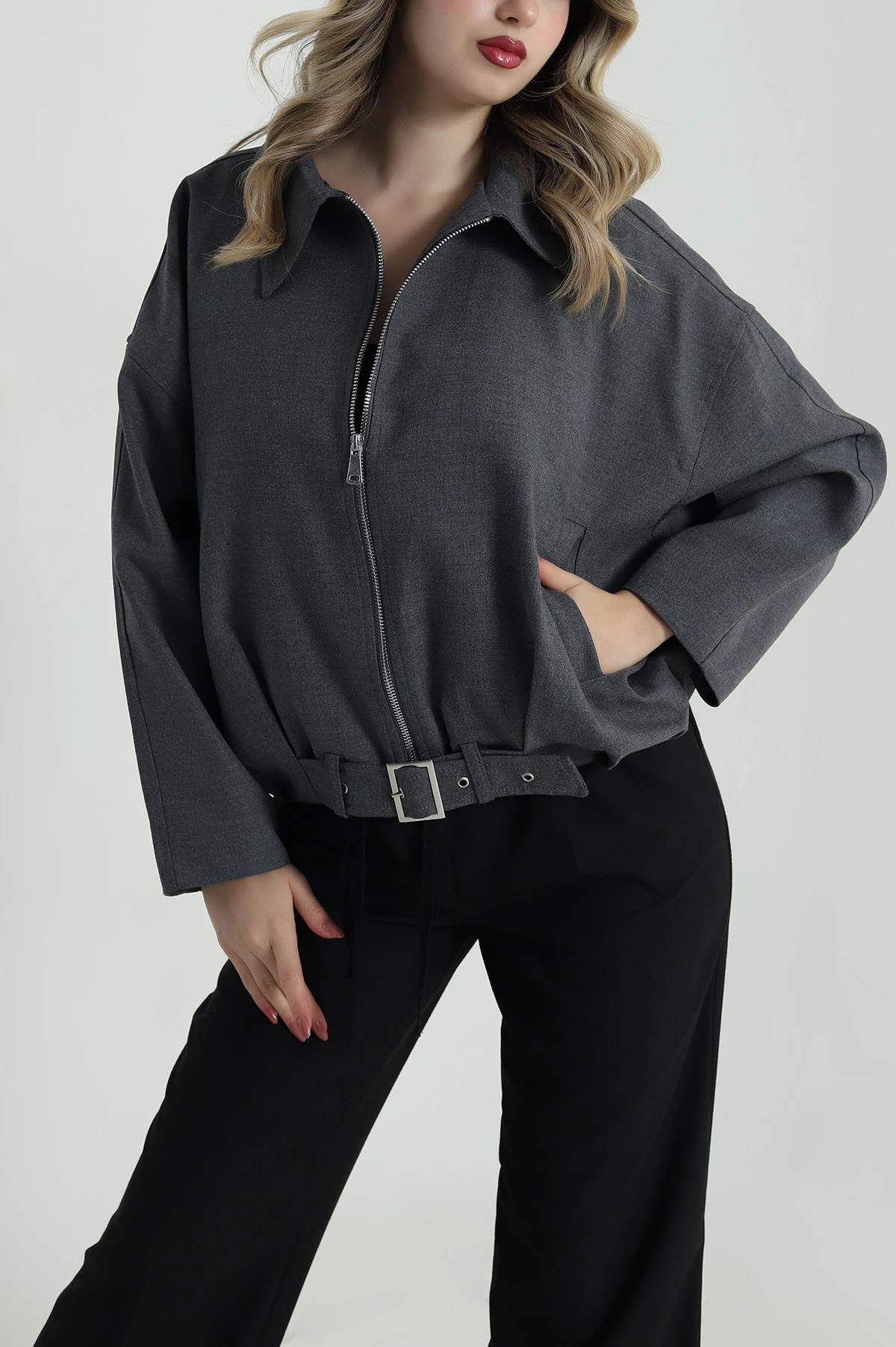 Füme Bezayağı Kadın Bomber Mont 485907