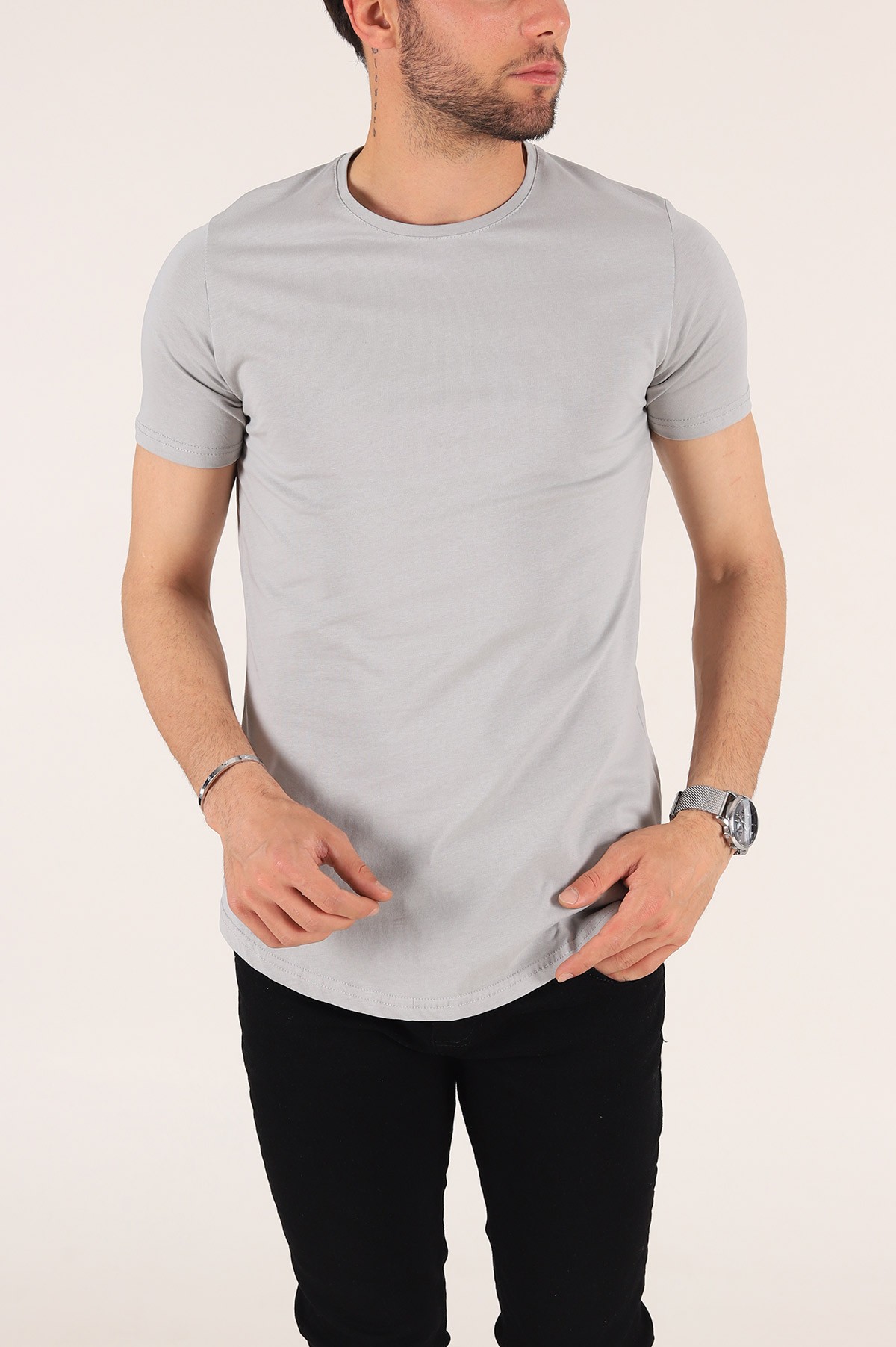 Füme Sırt Dikişli Erkek Tişört 180283