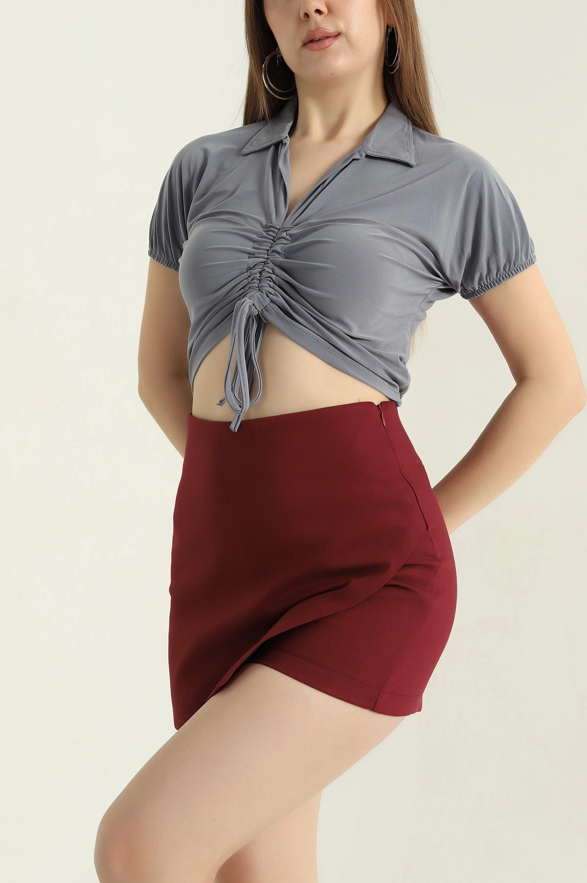 Füme Büzgülü Sandy Kadın Bluz 347018