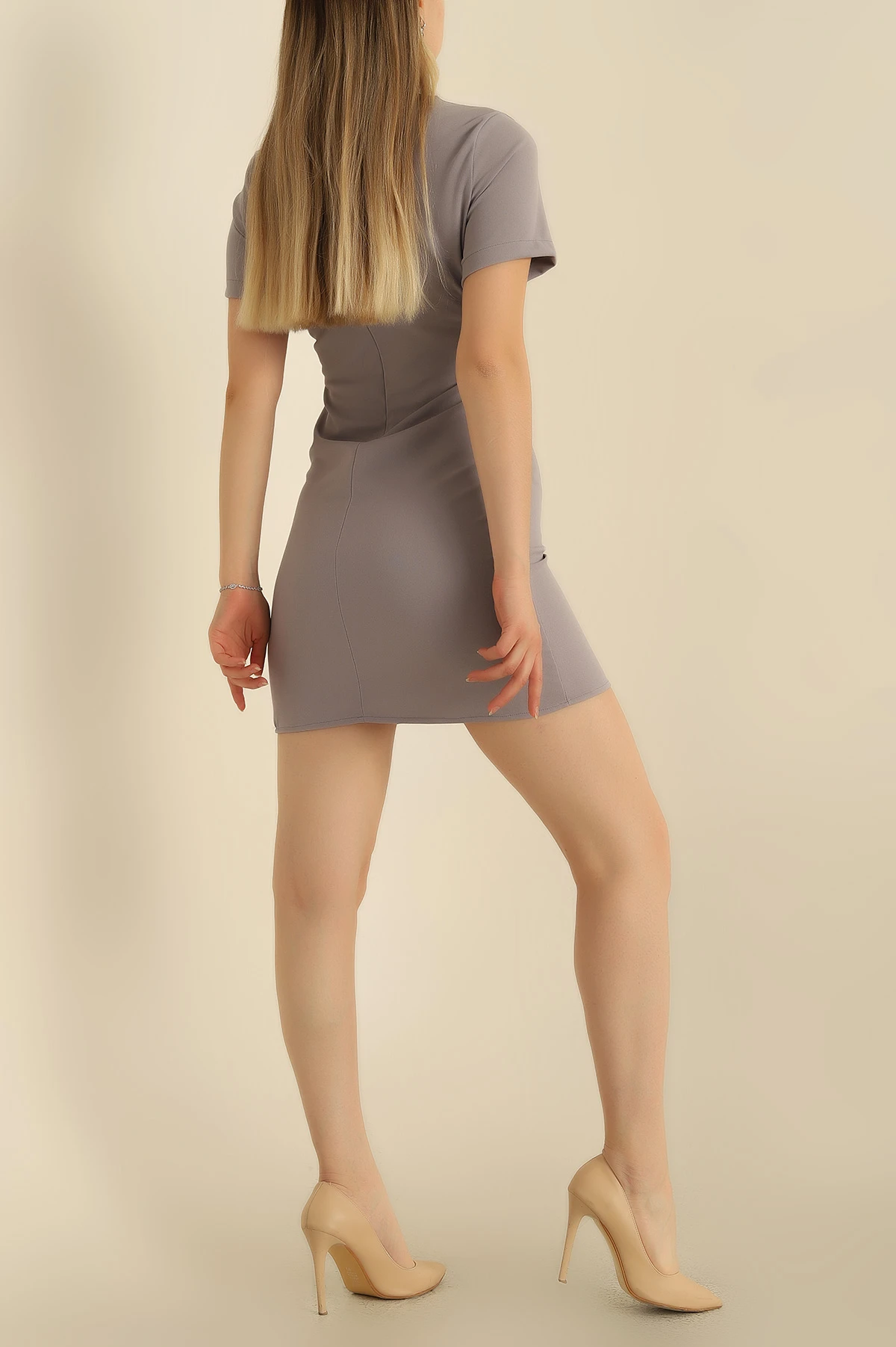 Füme Çimalı Krep Elbise 248940