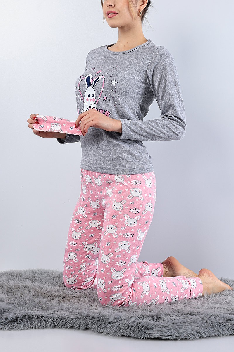 Füme Desenli Bayan Pijama Takımı 77717