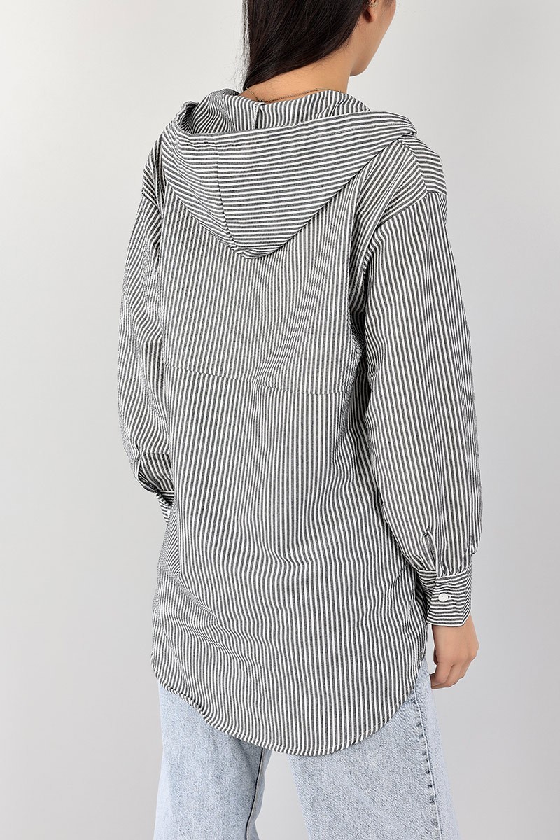 Füme Düğmeli Gofre Kumaş Tunik 101607