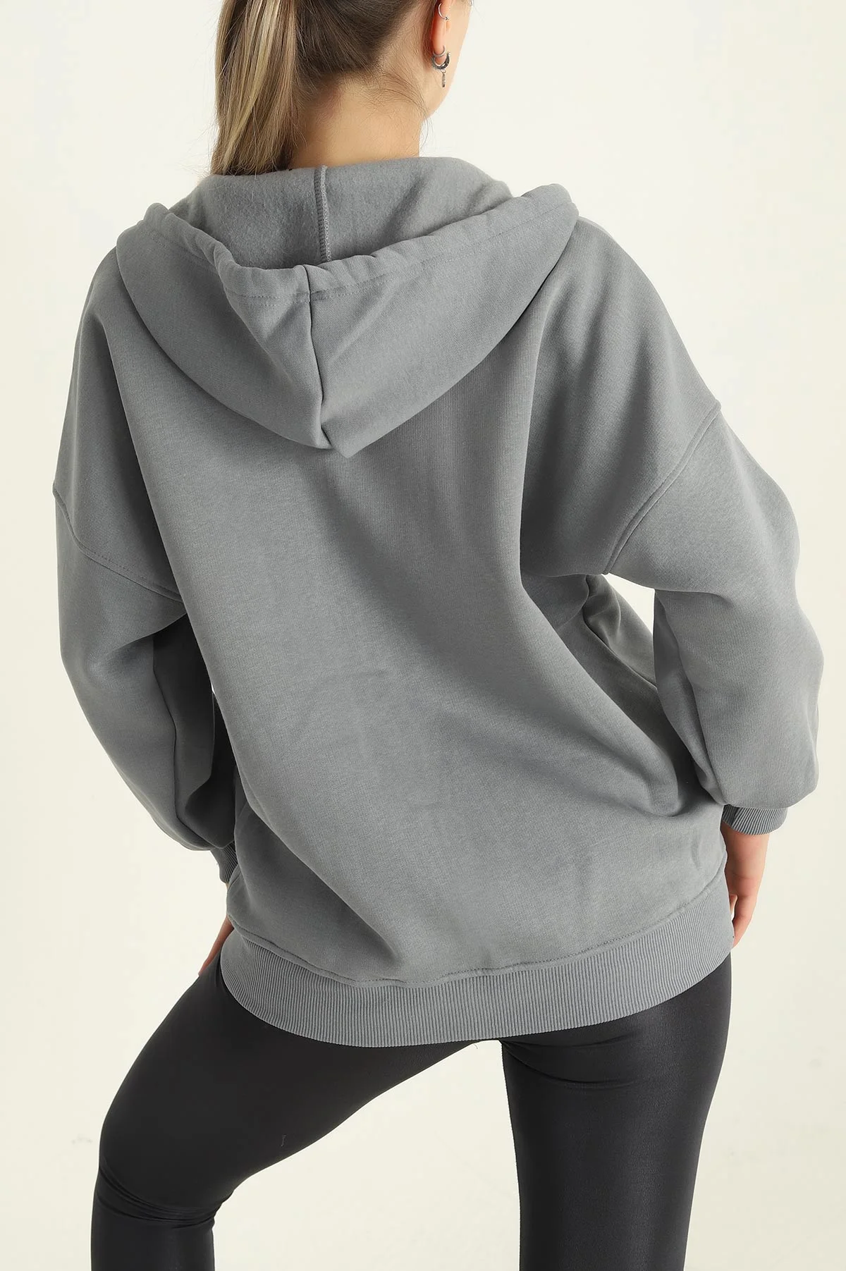 Füme Fermuarlı Şardonlu Bayan Sweat 292165