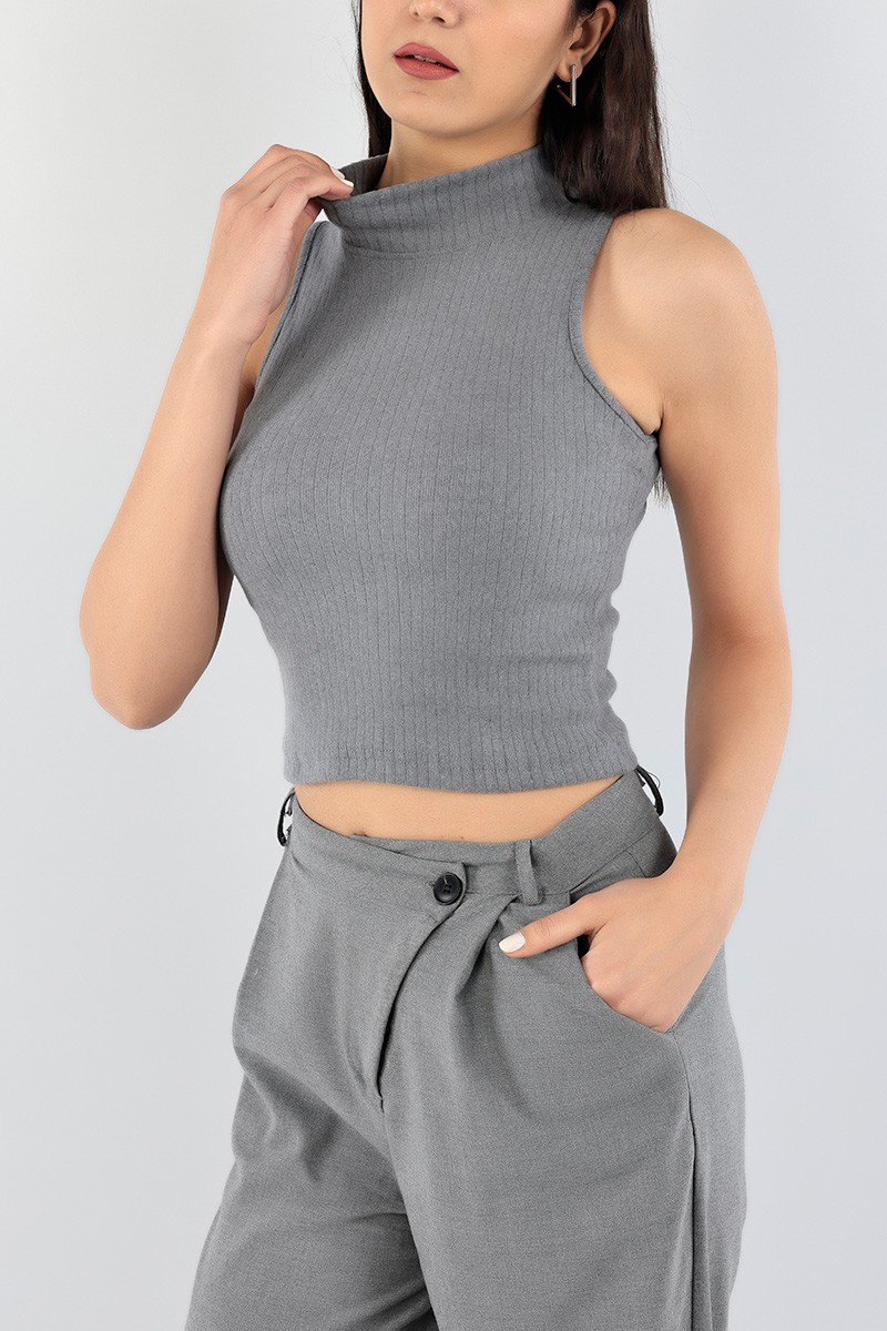 Füme Fitilli Balıkçı Yaka Bayan Bluz 93743