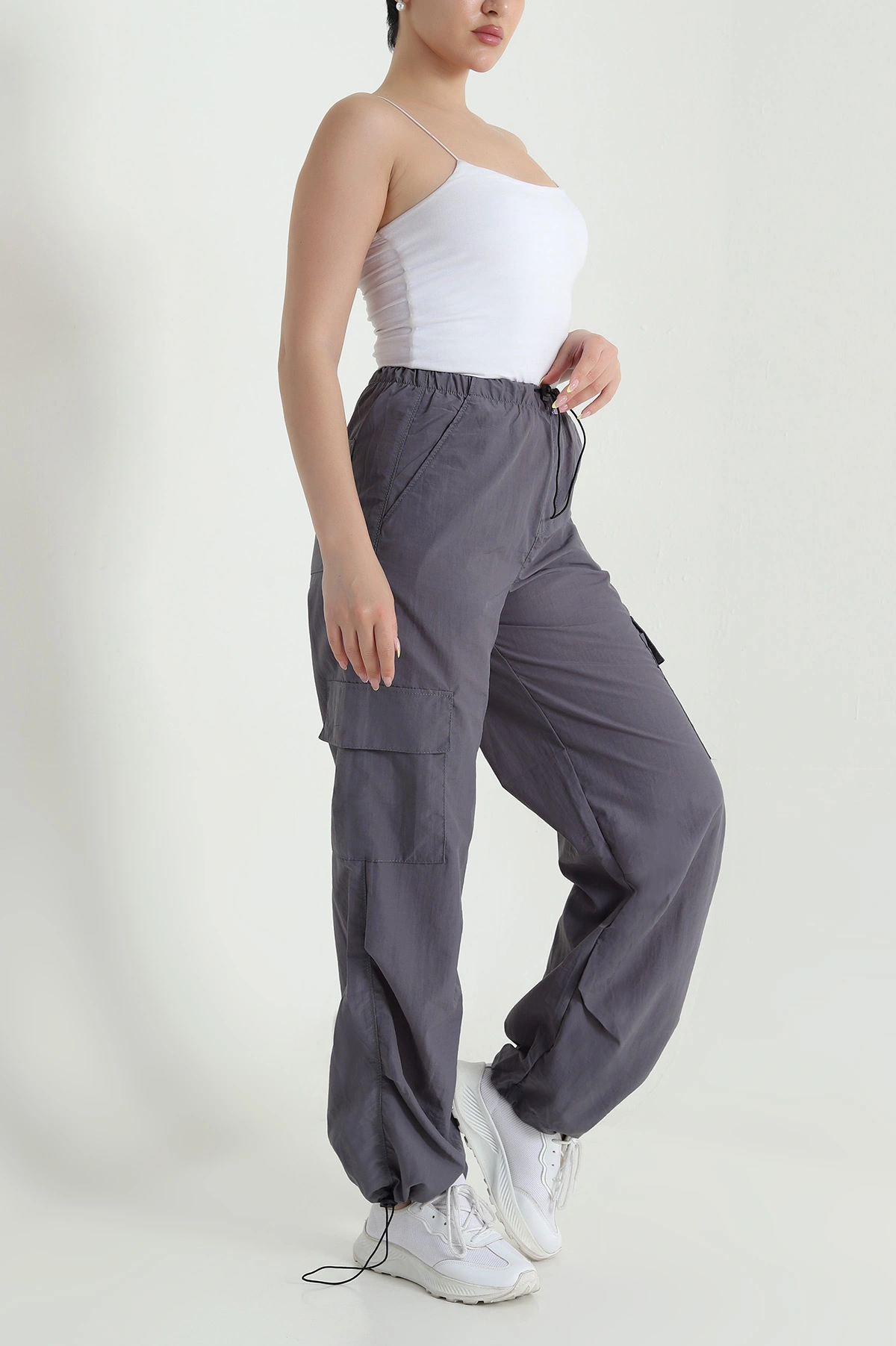 Füme Kargo Cep Paraşüt Kumaş Kadın Pantolon 467966