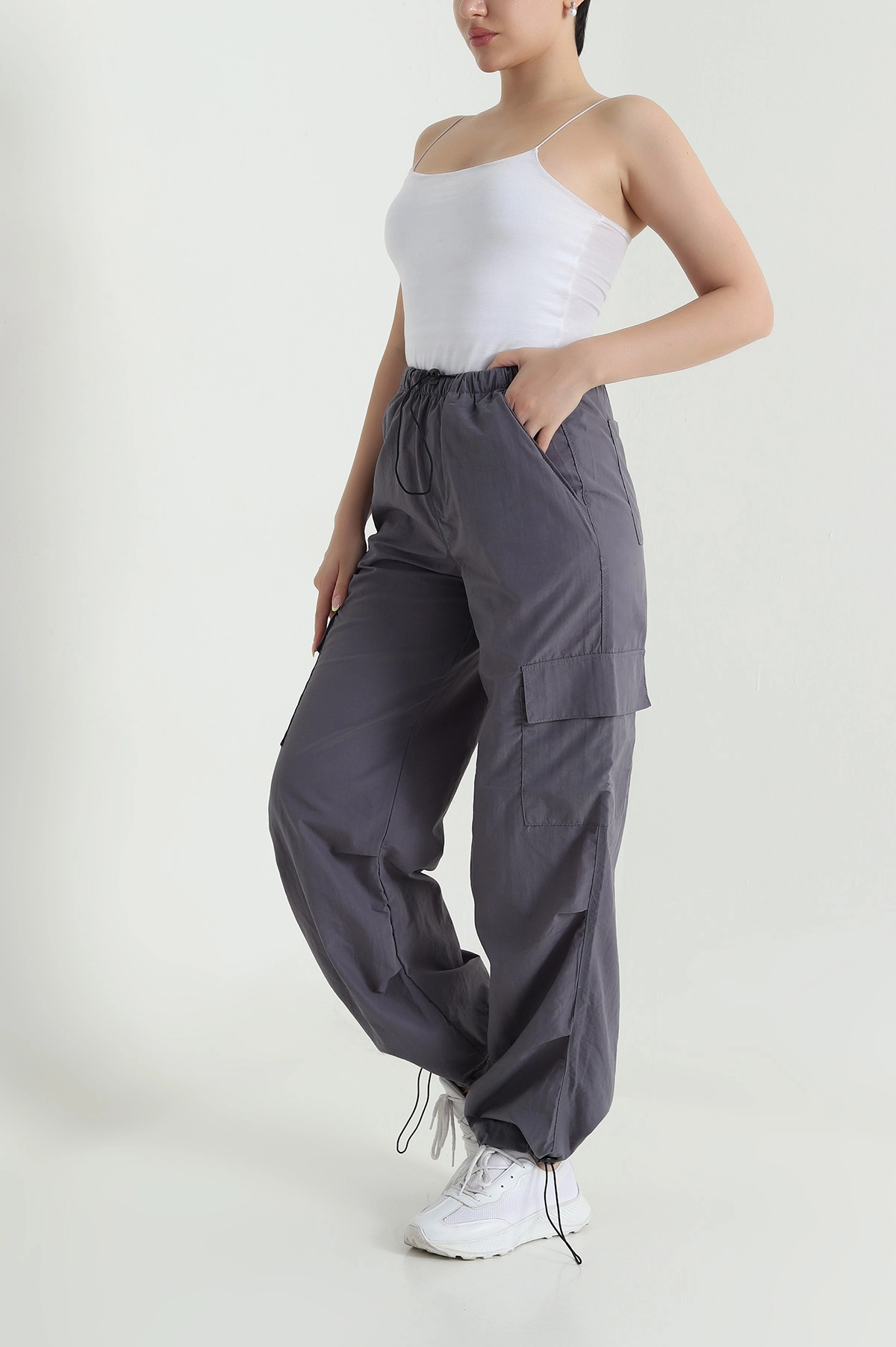 Füme Kargo Cep Paraşüt Kumaş Kadın Pantolon 467966