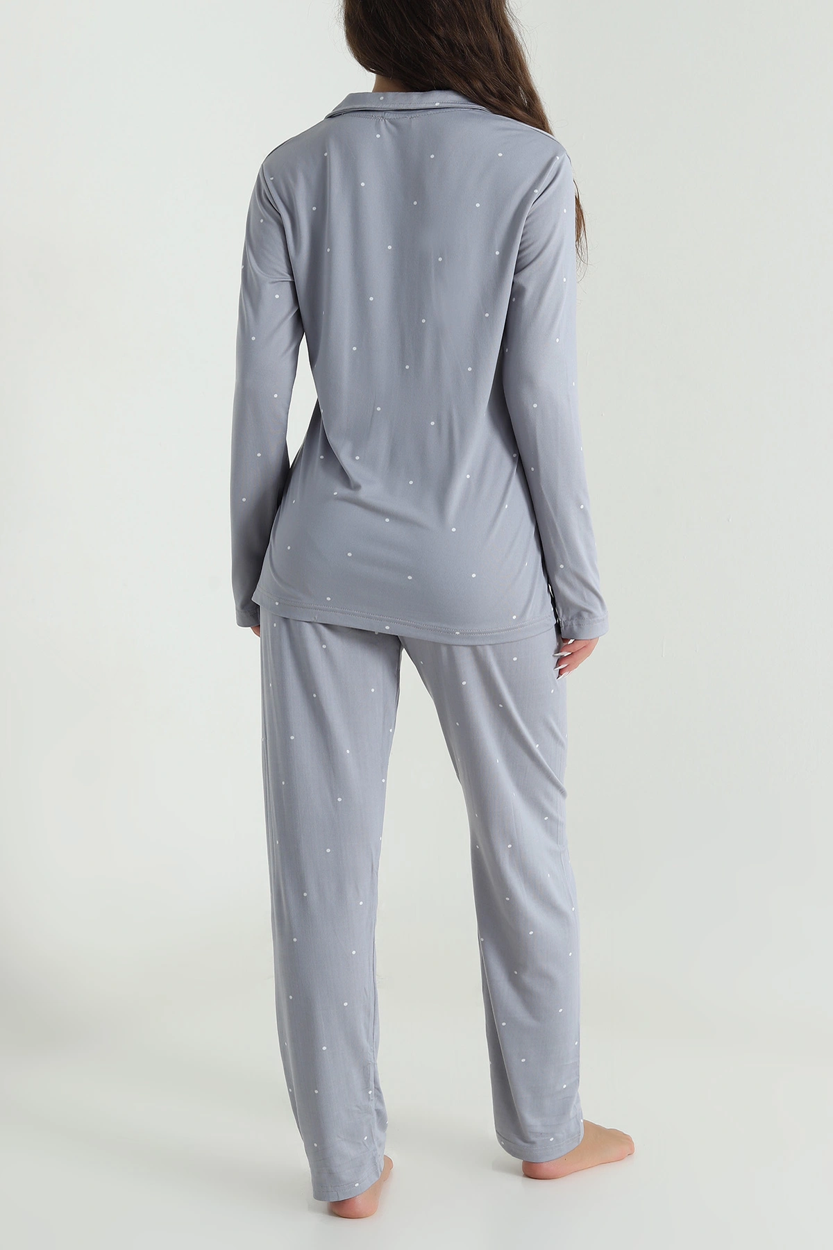 Füme Milan Soft Düğmeli Kadın Pijama Takımı 488929
