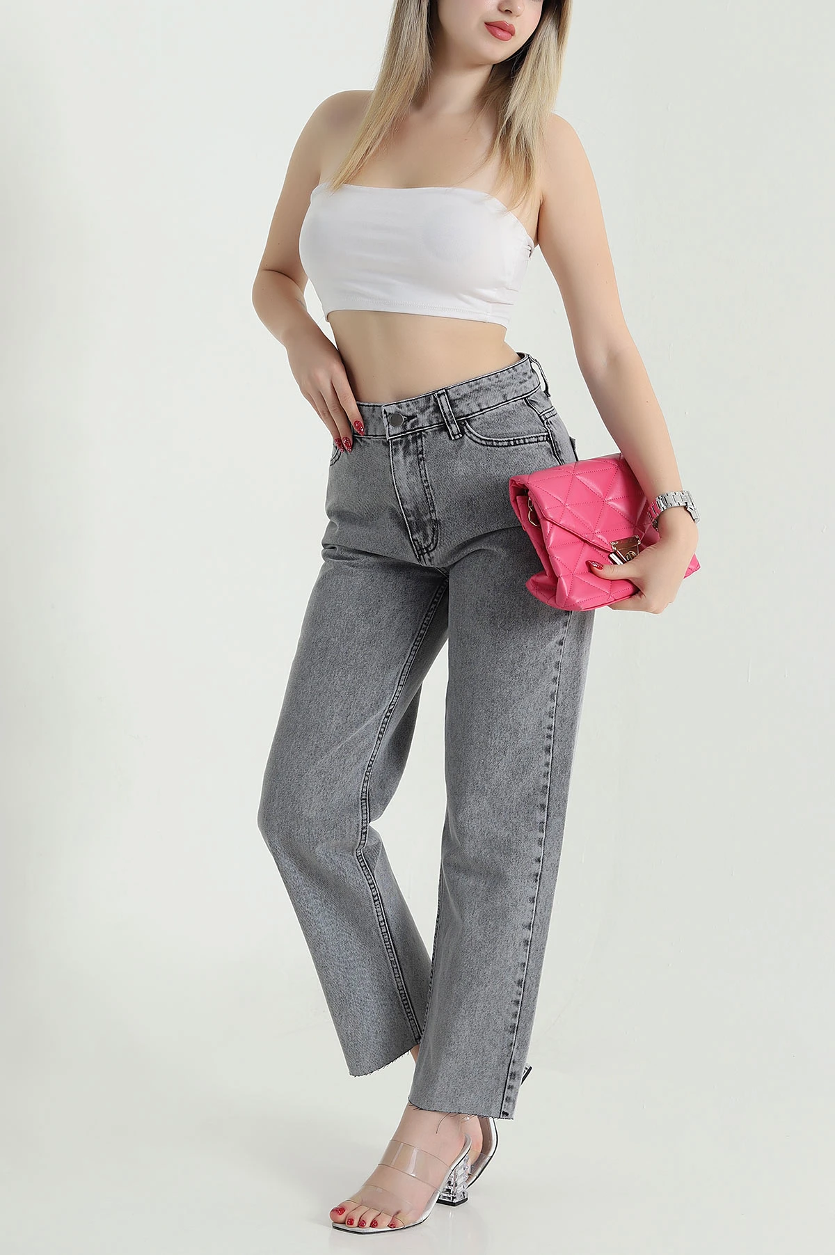 Füme Mom Kadın Kot Pantolon 471815