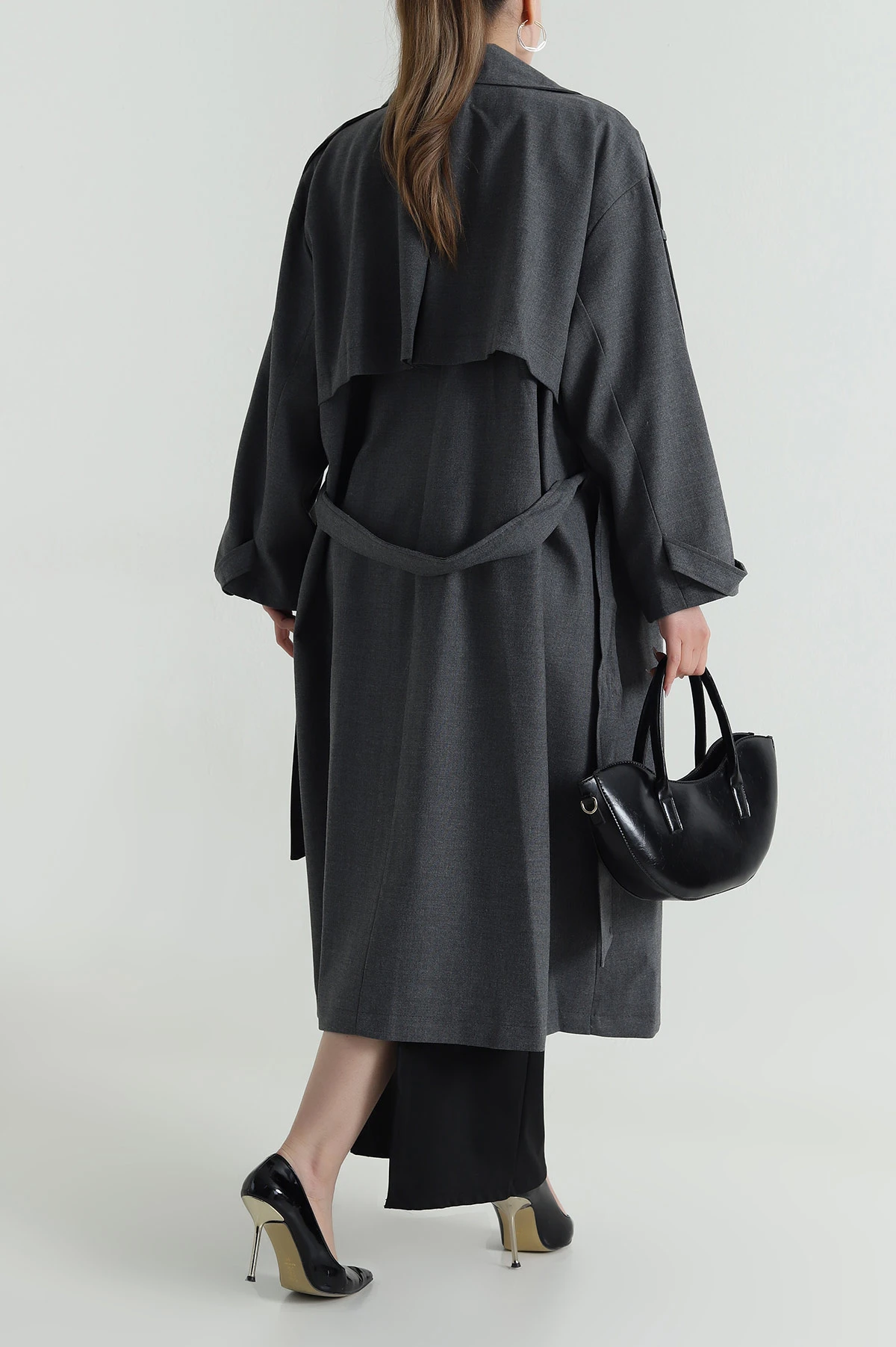 Füme Oversize Bezayağı Kadın Trenç 485954