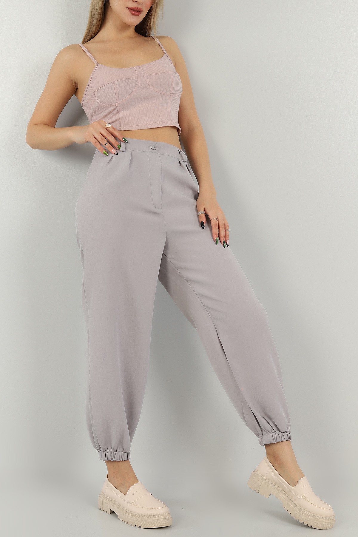 Füme Paça Lastikli Şalvar Pantolon 147071