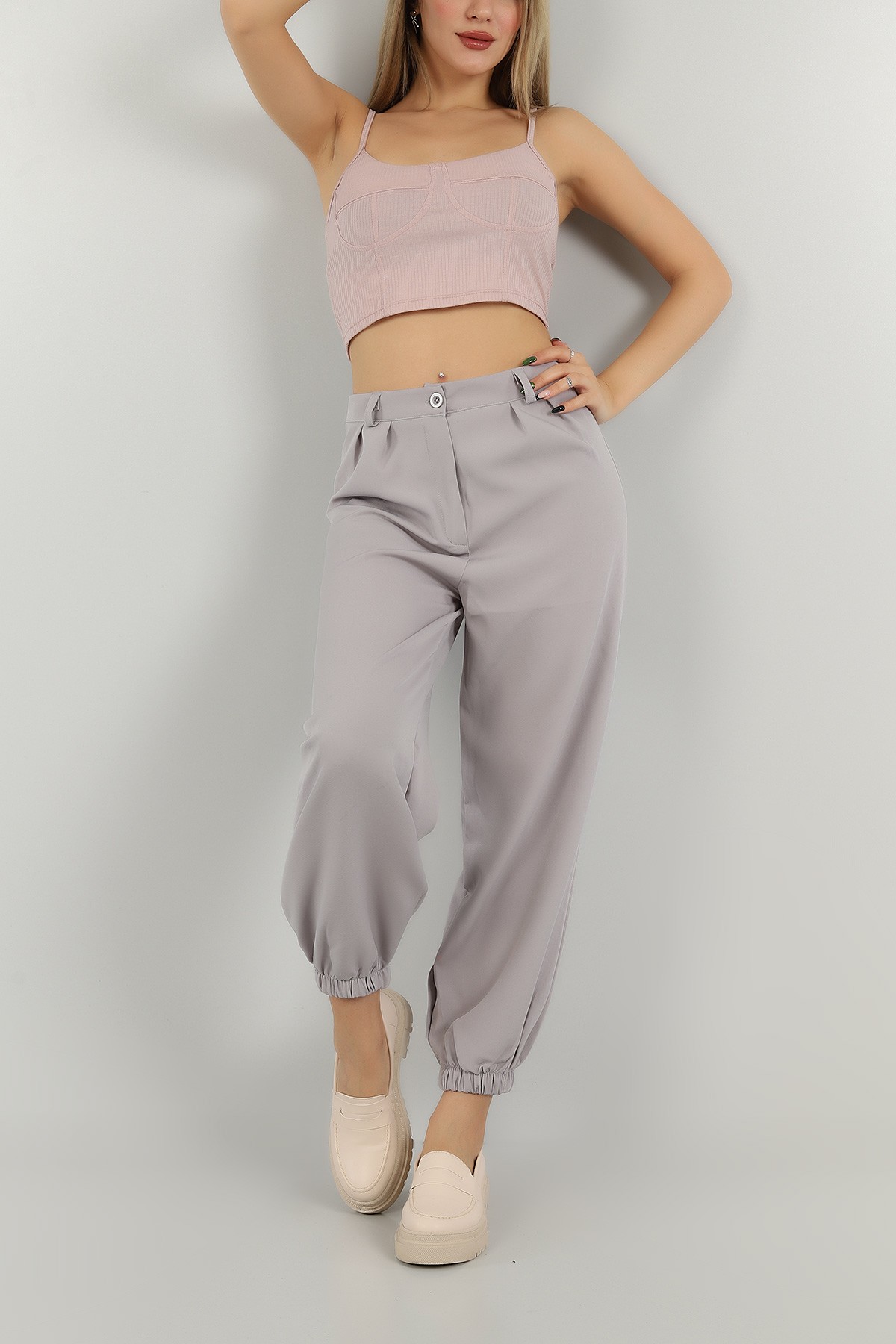 Füme Paça Lastikli Şalvar Pantolon 147071