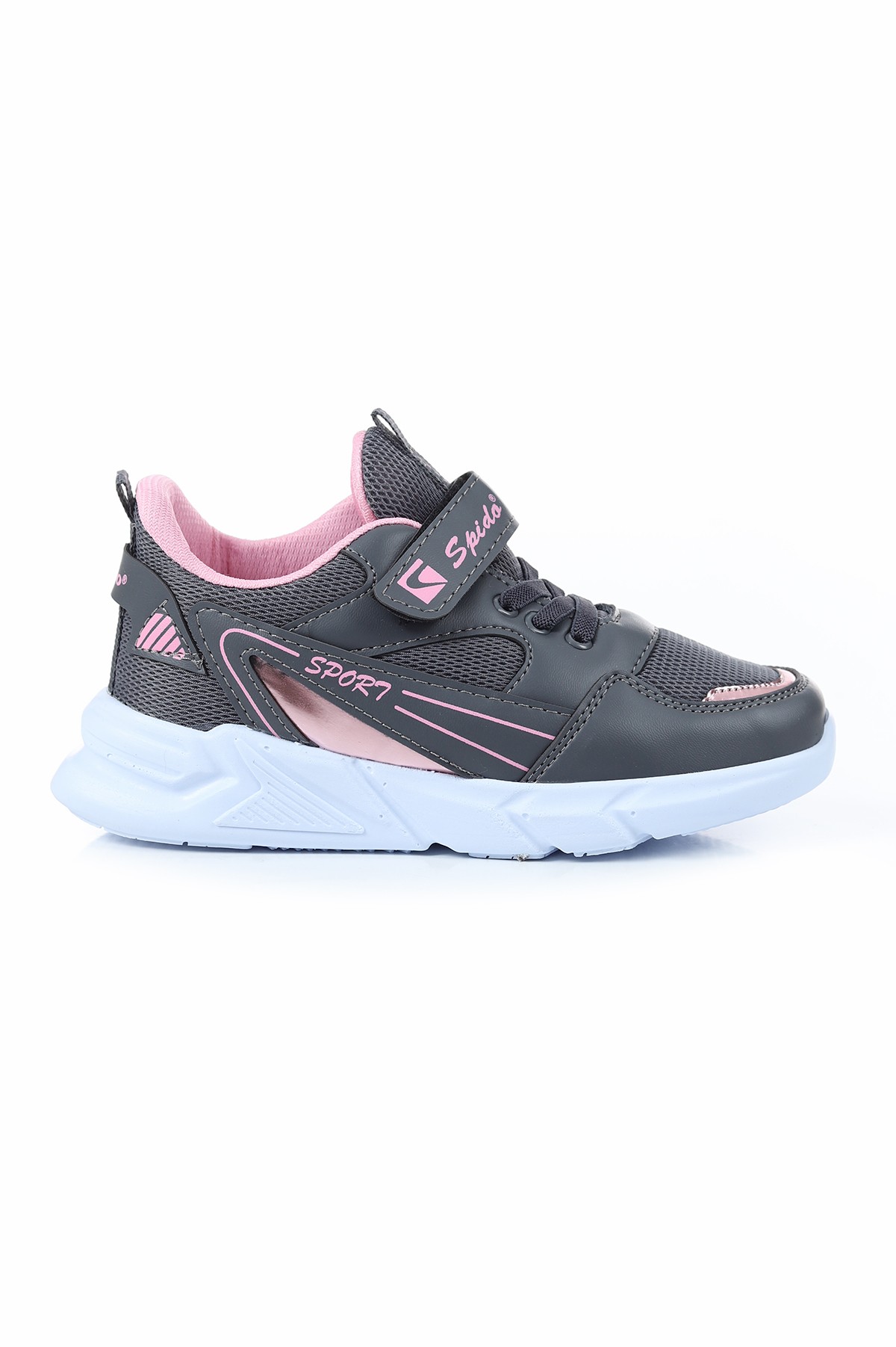 Füme Pembe (31-35 Filet) Cırtlı Lastikli Sport Baskılı Kız  Çocuk Spor Ayakkabı 169063