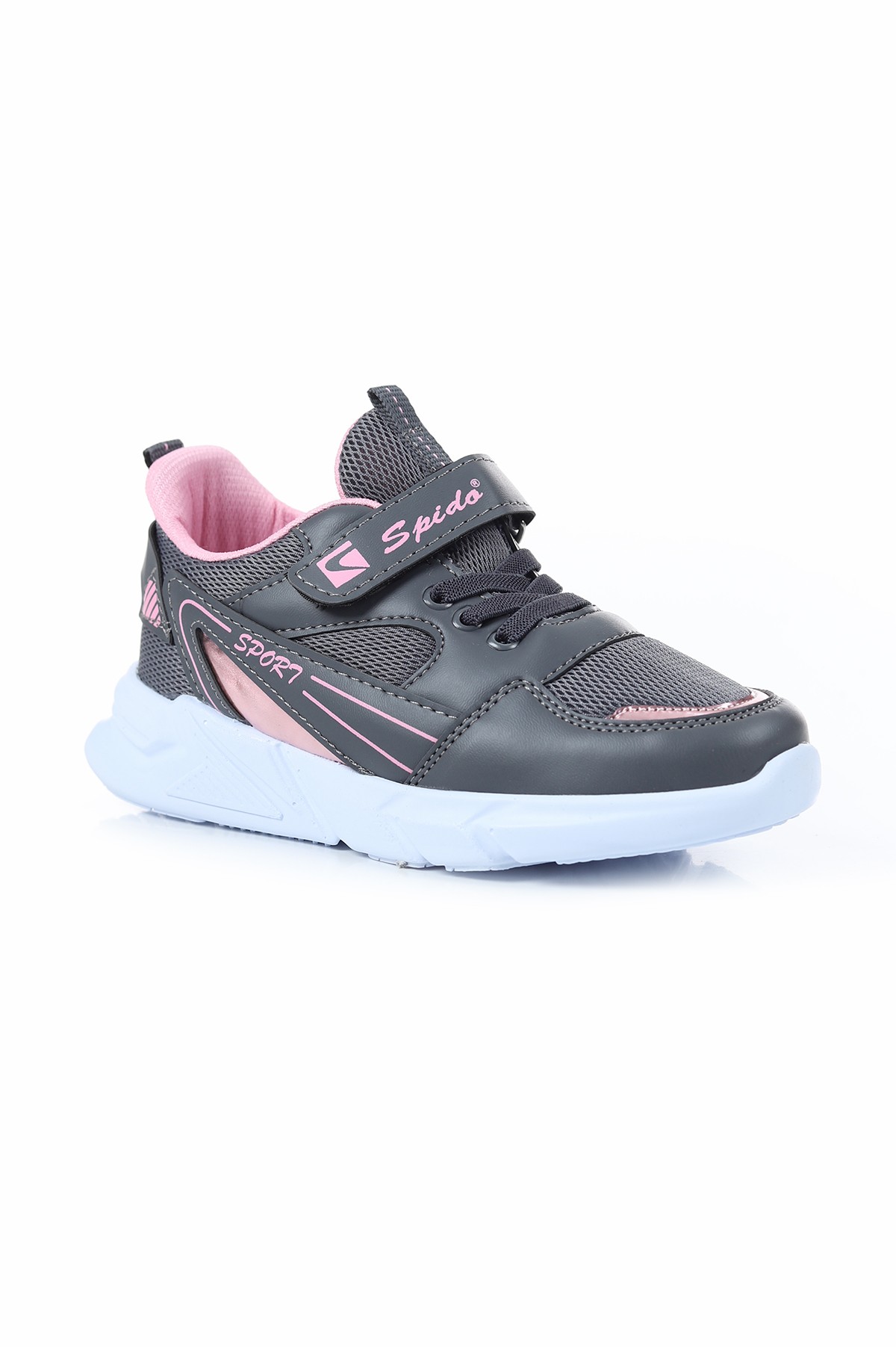 Füme Pembe (31-35 Filet) Cırtlı Lastikli Sport Baskılı Kız  Çocuk Spor Ayakkabı 169063