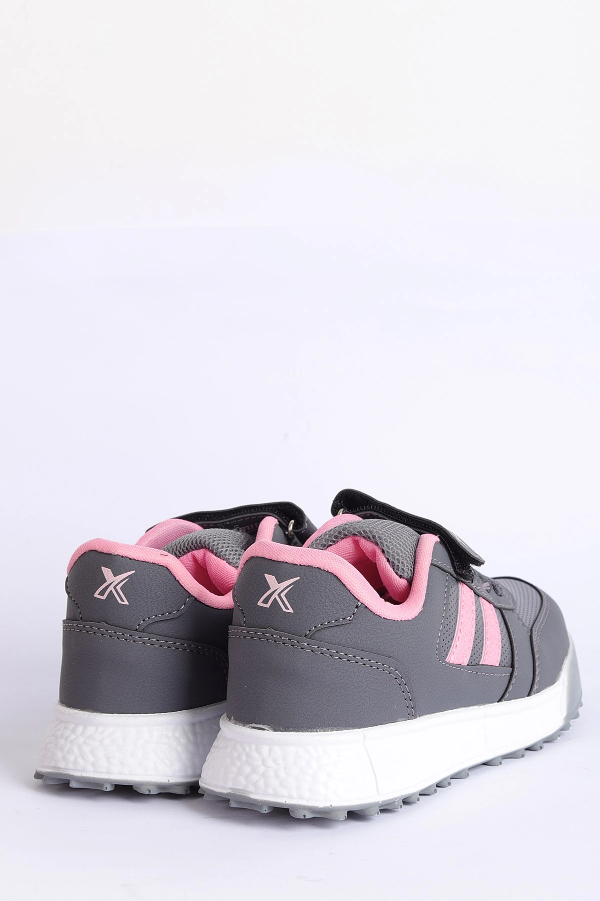 Füme Pembe (31-35 Filet) Yan  Şeritli Cırtlı Kalın Taban Kız Çocuk Spor Ayakkabı 309106