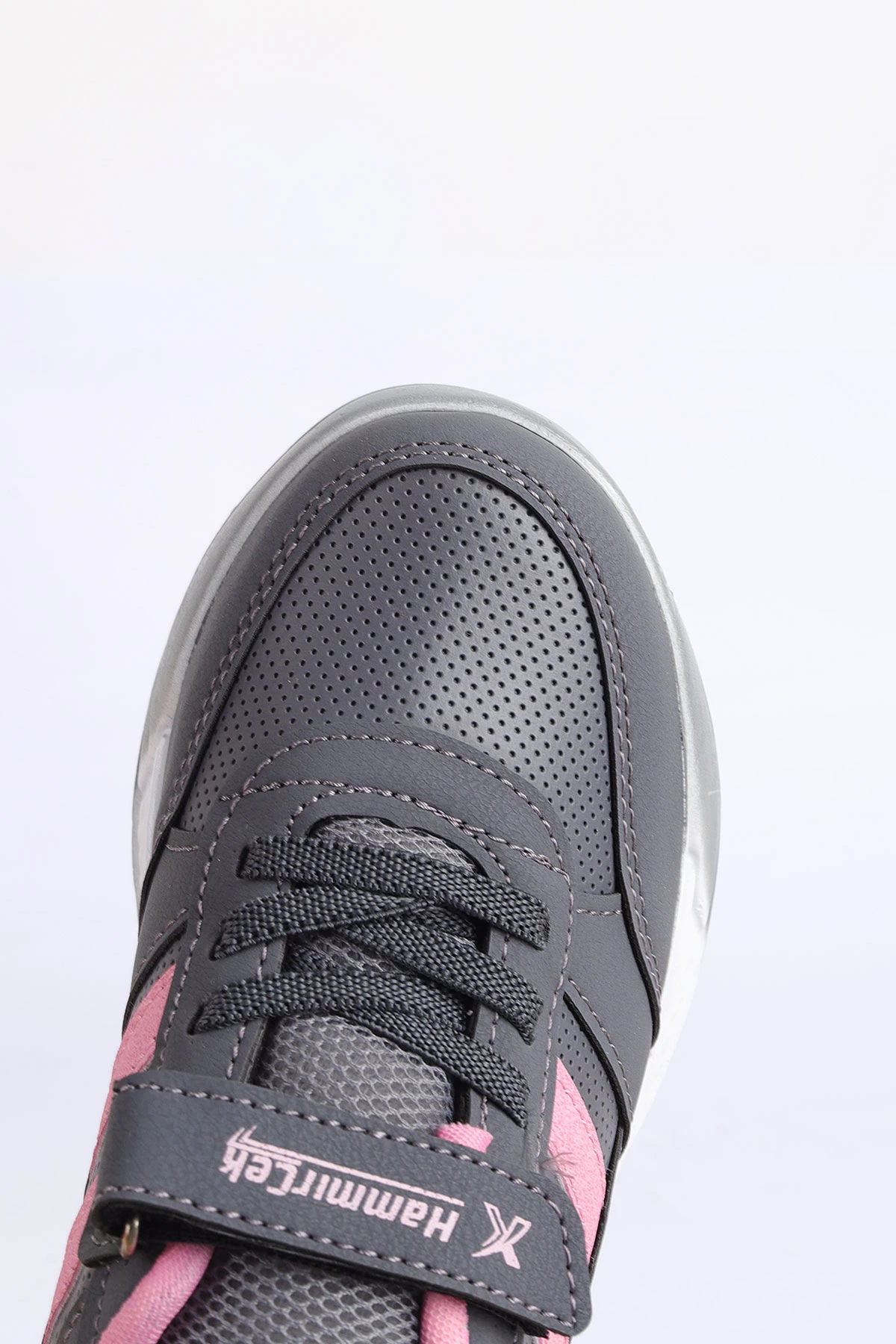 Füme Pembe (31-35 Filet) Yan  Şeritli Cırtlı Kalın Taban Kız Çocuk Spor Ayakkabı 309106