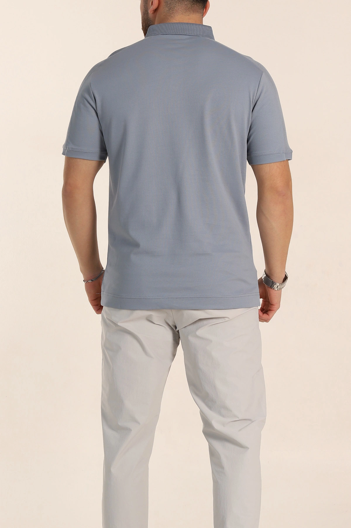 Füme Regular Fit Parçalı Polo Yaka Erkek Tişört 346731