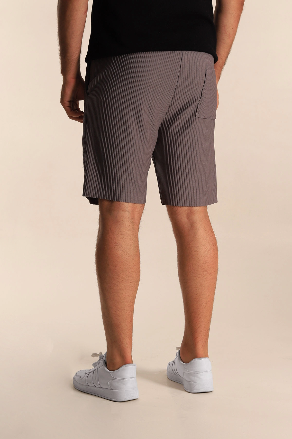 Füme Relaxed Fit Belden Bağlamalı Fitilli Erkek Şort 281644