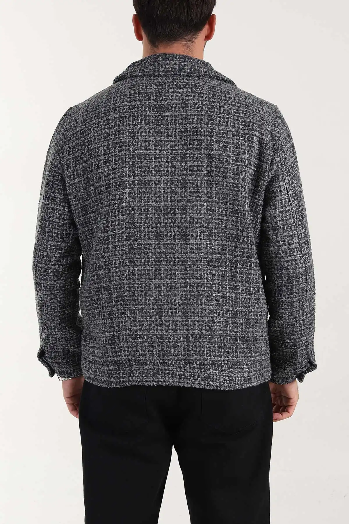Füme Relaxed Fit Bürümcük Dokulu Kırçıllı Erkek Ceket 400629
